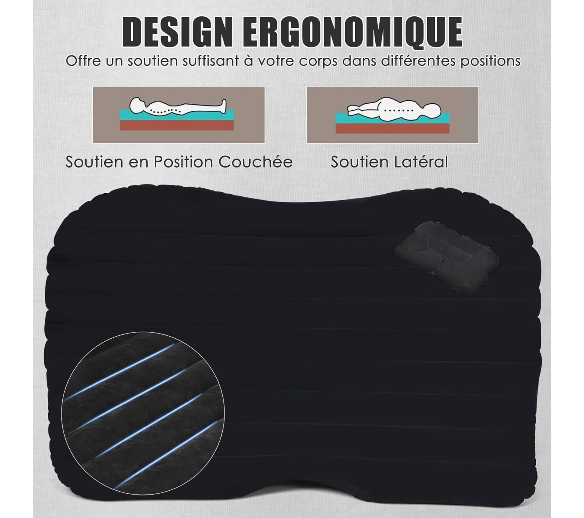 Matelas Gonflable Voiture Pour Nissan X-Trail Qashqai - PVC Floqué, épais, Portable - Avec Pompe électrique, Sac De Rangement - Pour Voyage, Camping