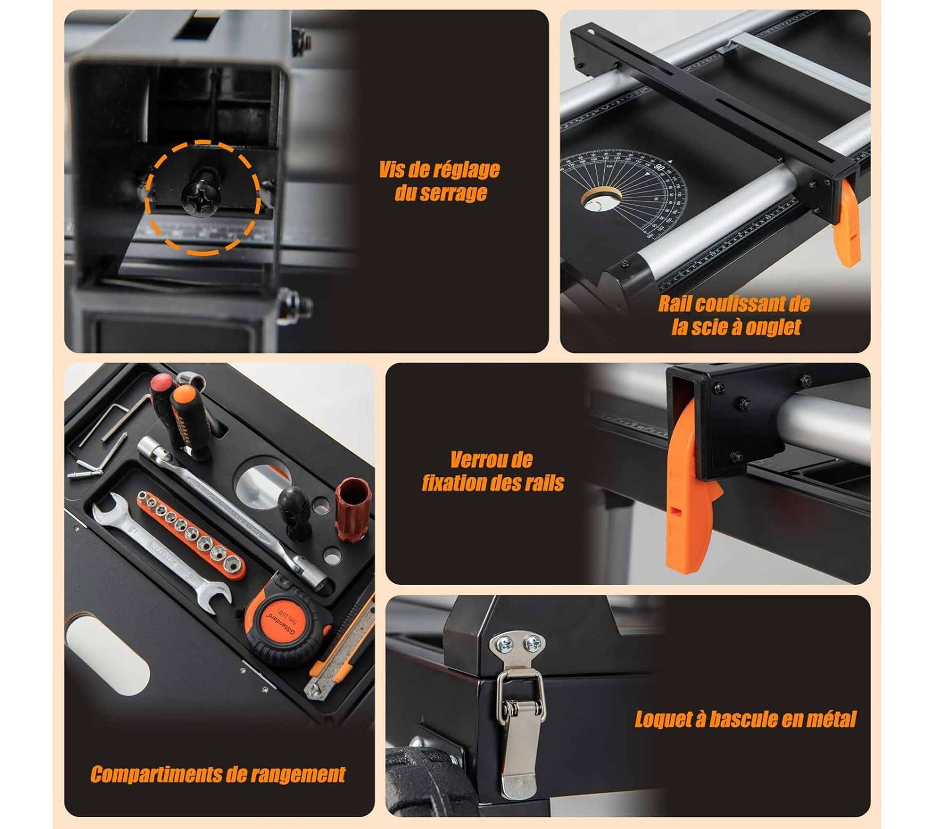 Rack à Pneus 101x120x44cm - Support 6-8 Pneus Jusqu'à 150kg - Réglable En Hauteur