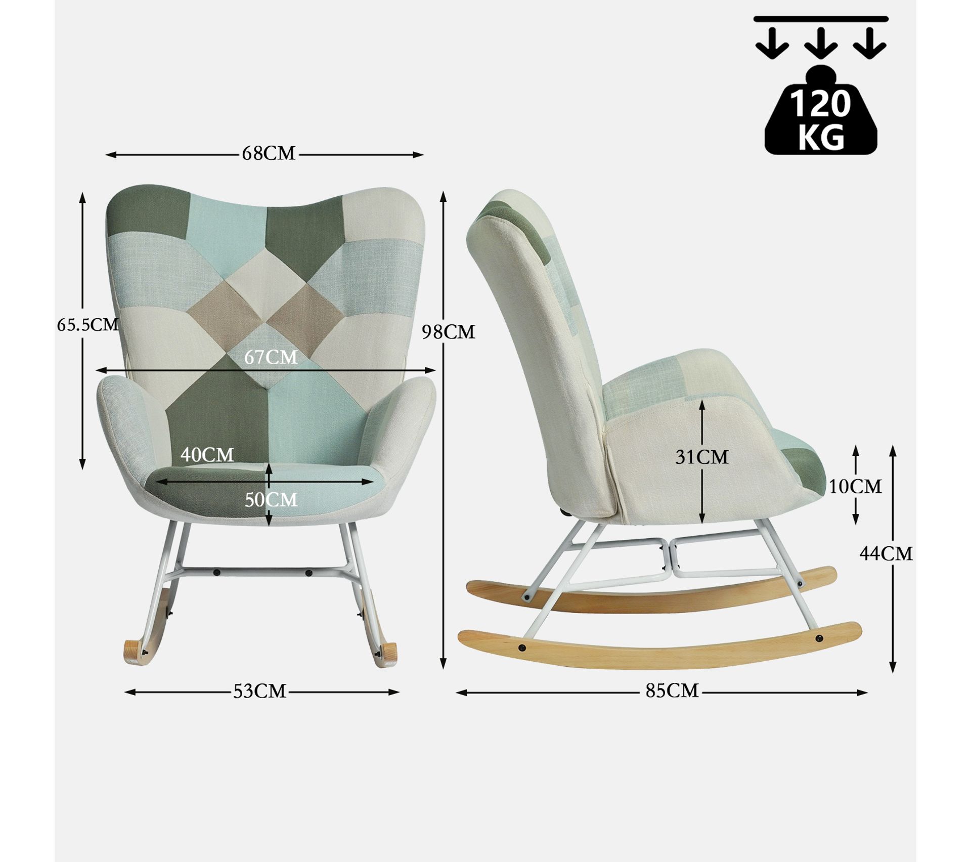 Housse Extensible Pour Fauteuil à Bascule D'allaitement - Lavable, Antidérapante, 90% Polyester 10% élasthanne