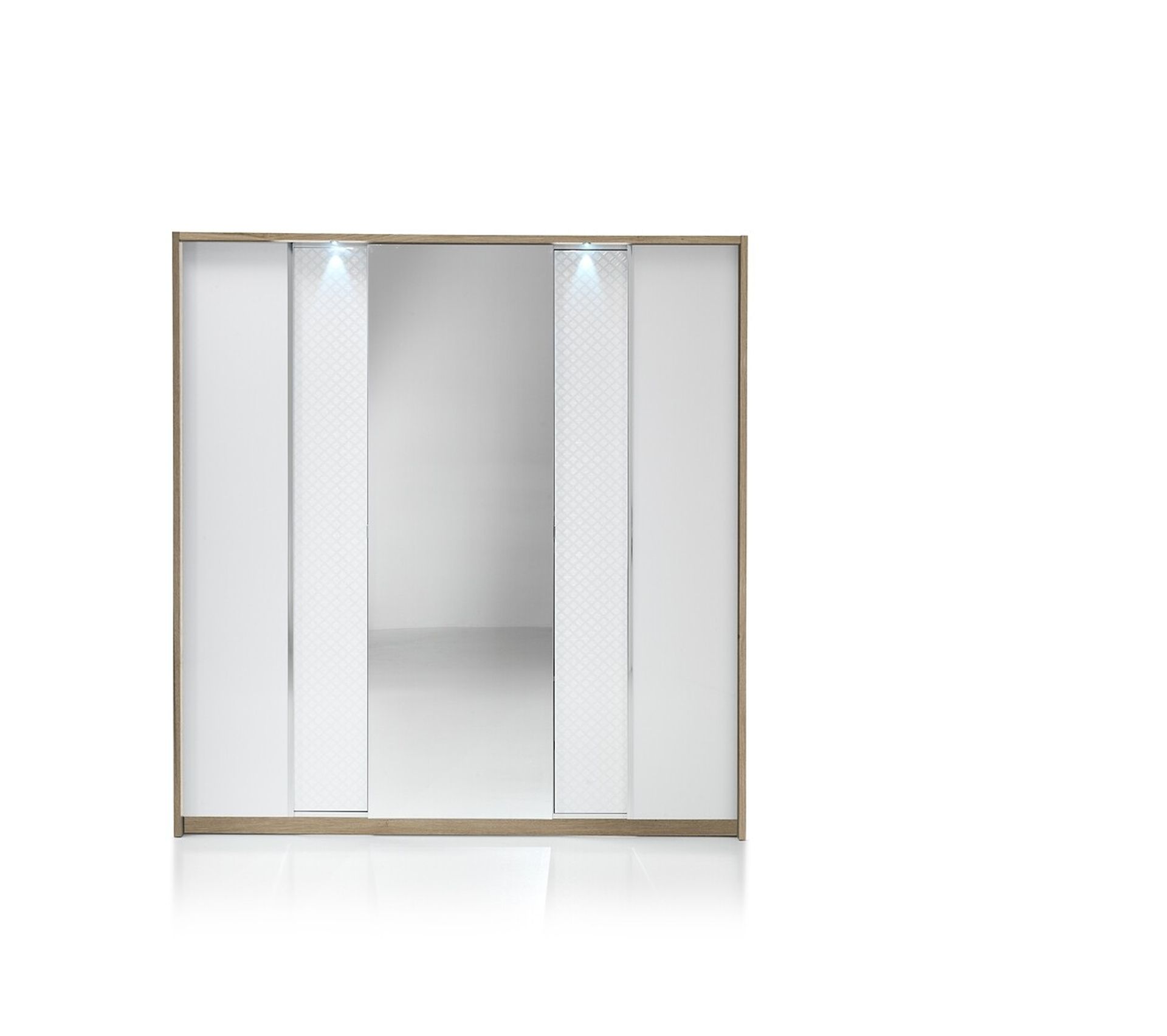 Armoire 3 portes L.200 cm URBINO imitation chêne/blanc Armoire BUT