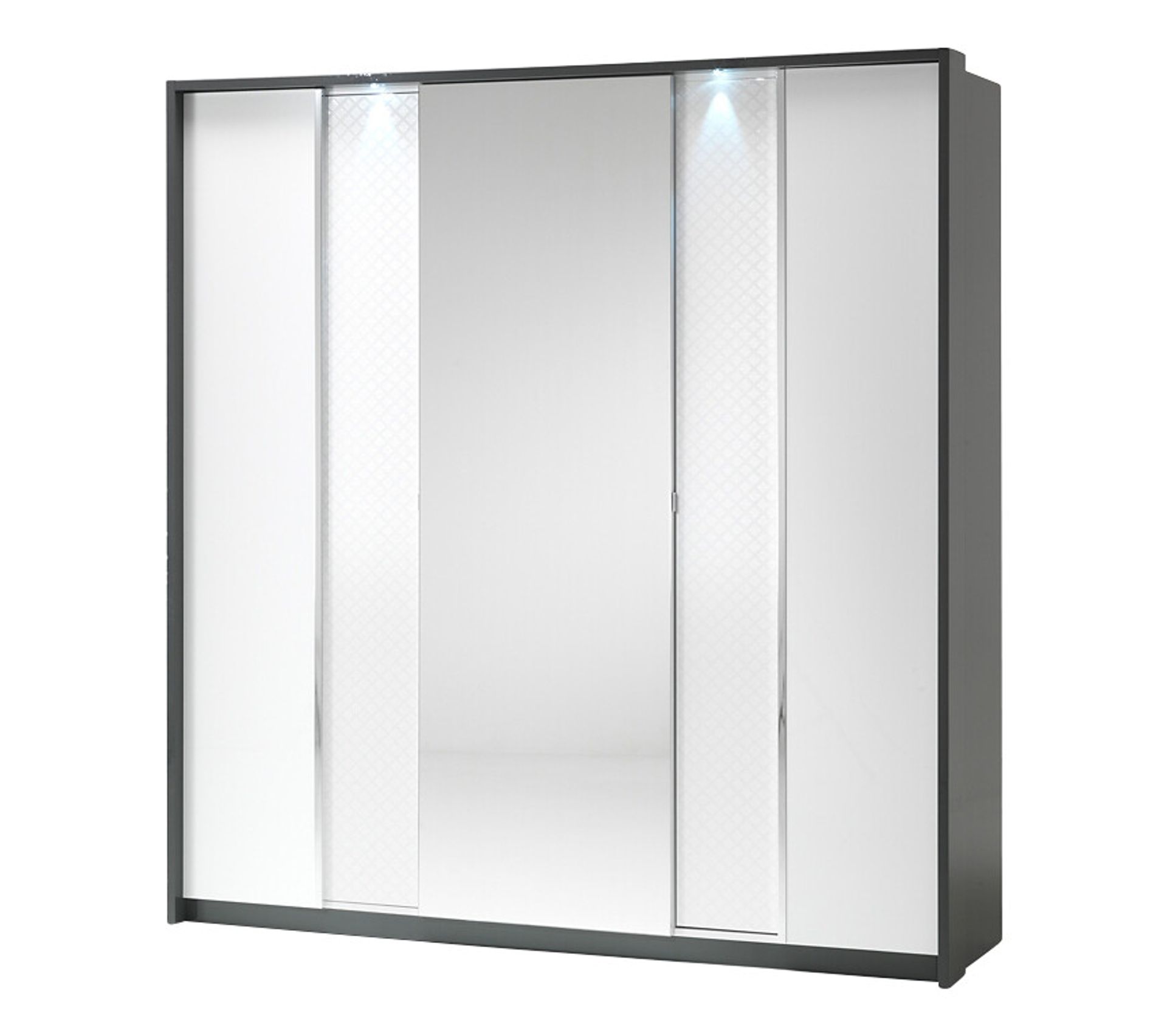 Armoire 3 portes L.200 cm URBINO gris/blanc Armoire BUT