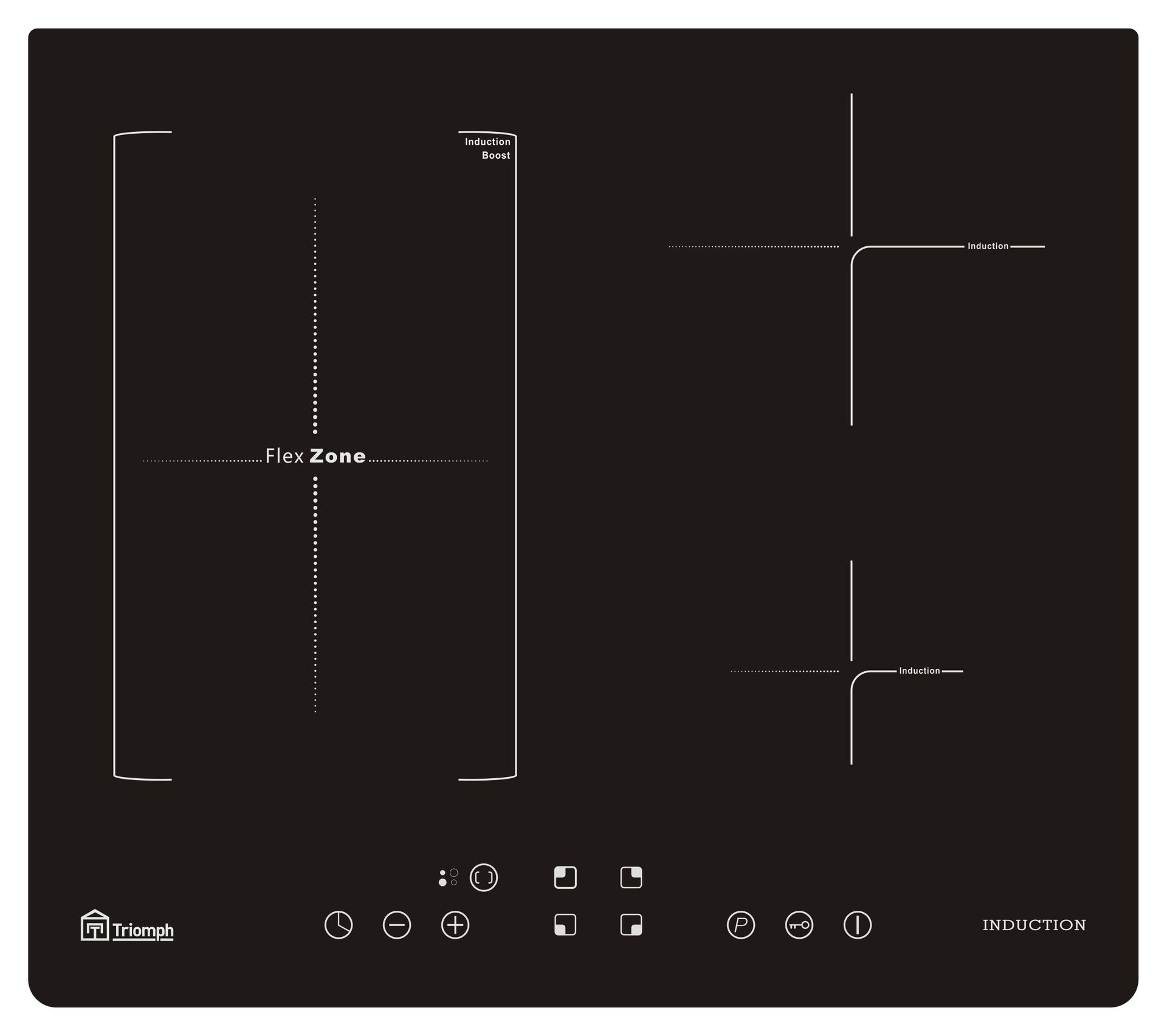 Table induction TRIOMPH TYPI1F60N Zone Flex Noir Plaque induction BUT