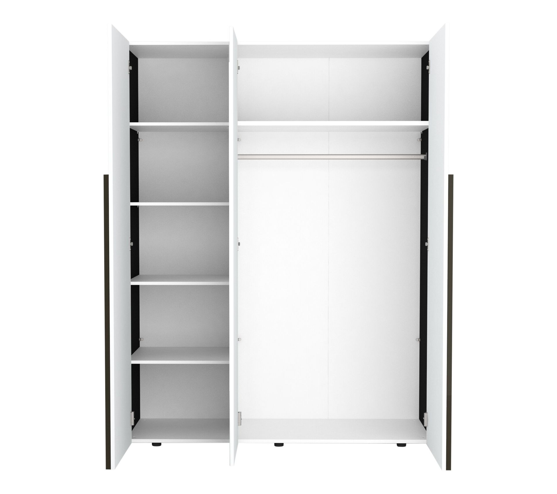 Armoire 3 portes battantes PRADO gris et blanc brillant Armoire BUT
