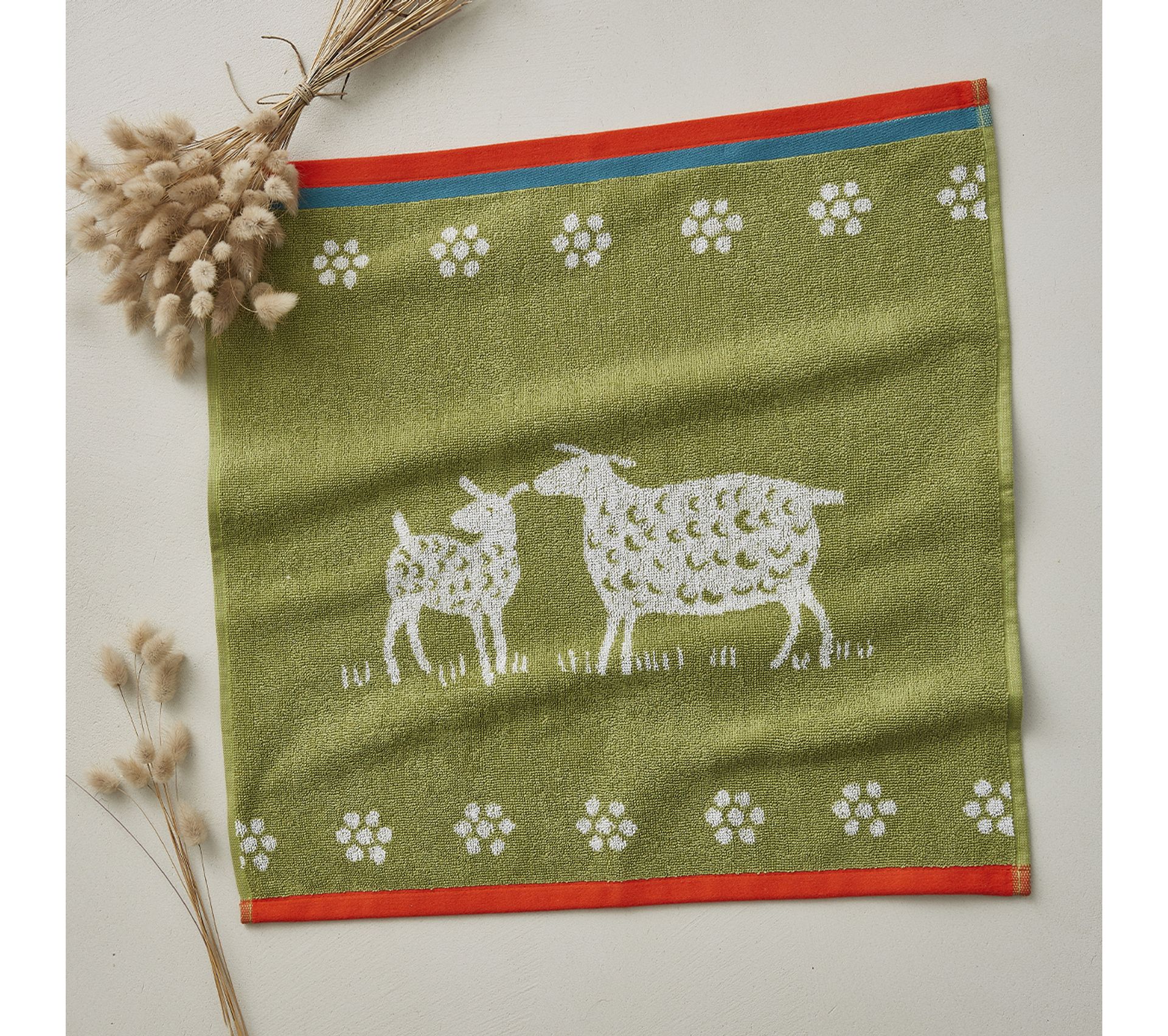 Carré éponge Coucke Motif Cocotte - Coton Jacquard 50x50 Cm, Absorbant Et Durable