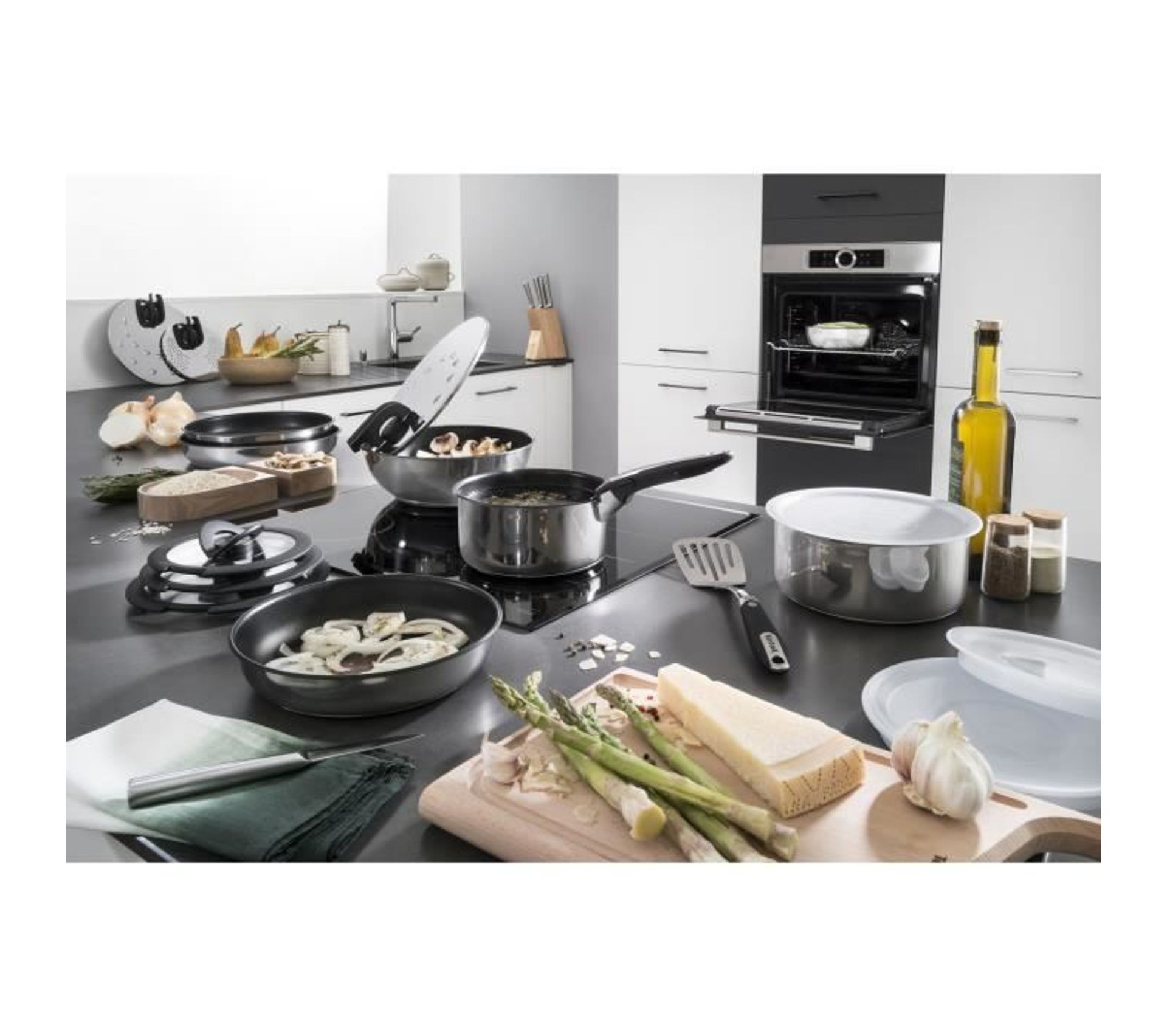 Schumann Professionnel Lot De 2 Poêles Moove Pierre 24/28cm - Induction & Tous Feux - Manches Amovibles