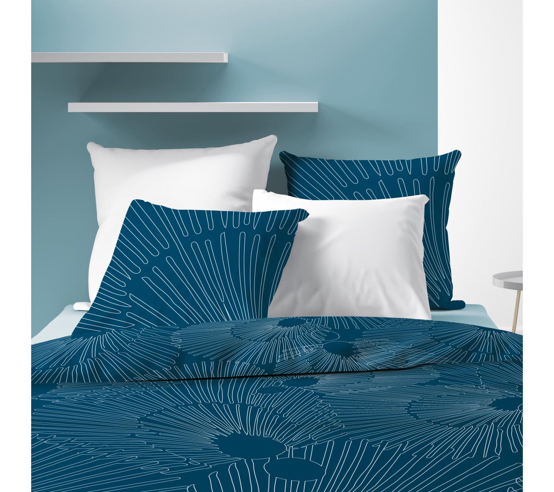 Housse de Couette Les Ateliers du Linge/® Bayou/… Parure de lit avec Housse de Couette Parure de lit Haut de Gamme Parure de lit 100/% Coton Taies doreiller- 240 x 220 cm Parure de lit