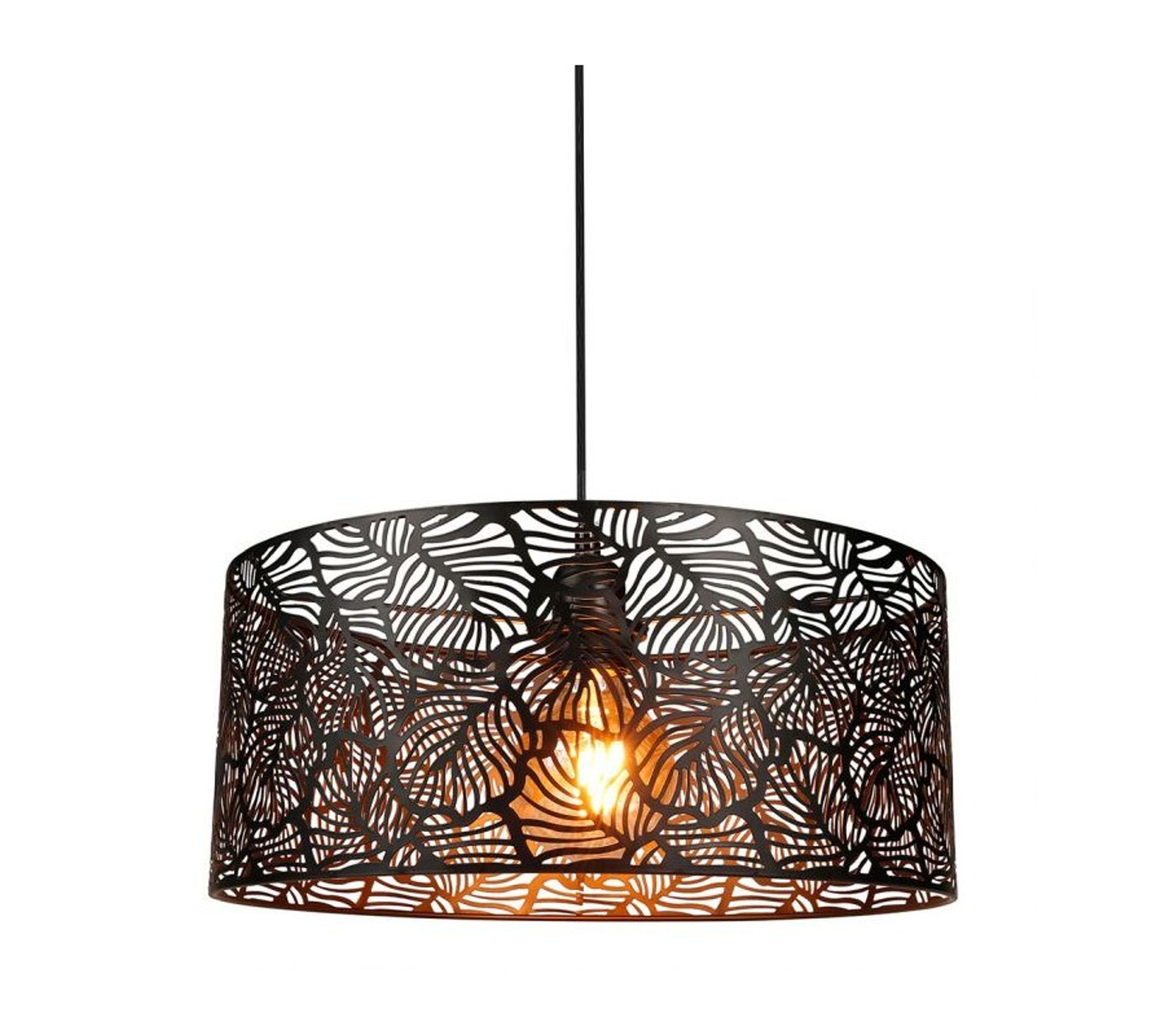 Suspension Métal Ajouré Calathéa Noire - Noir - Lustre - Suspension BUT