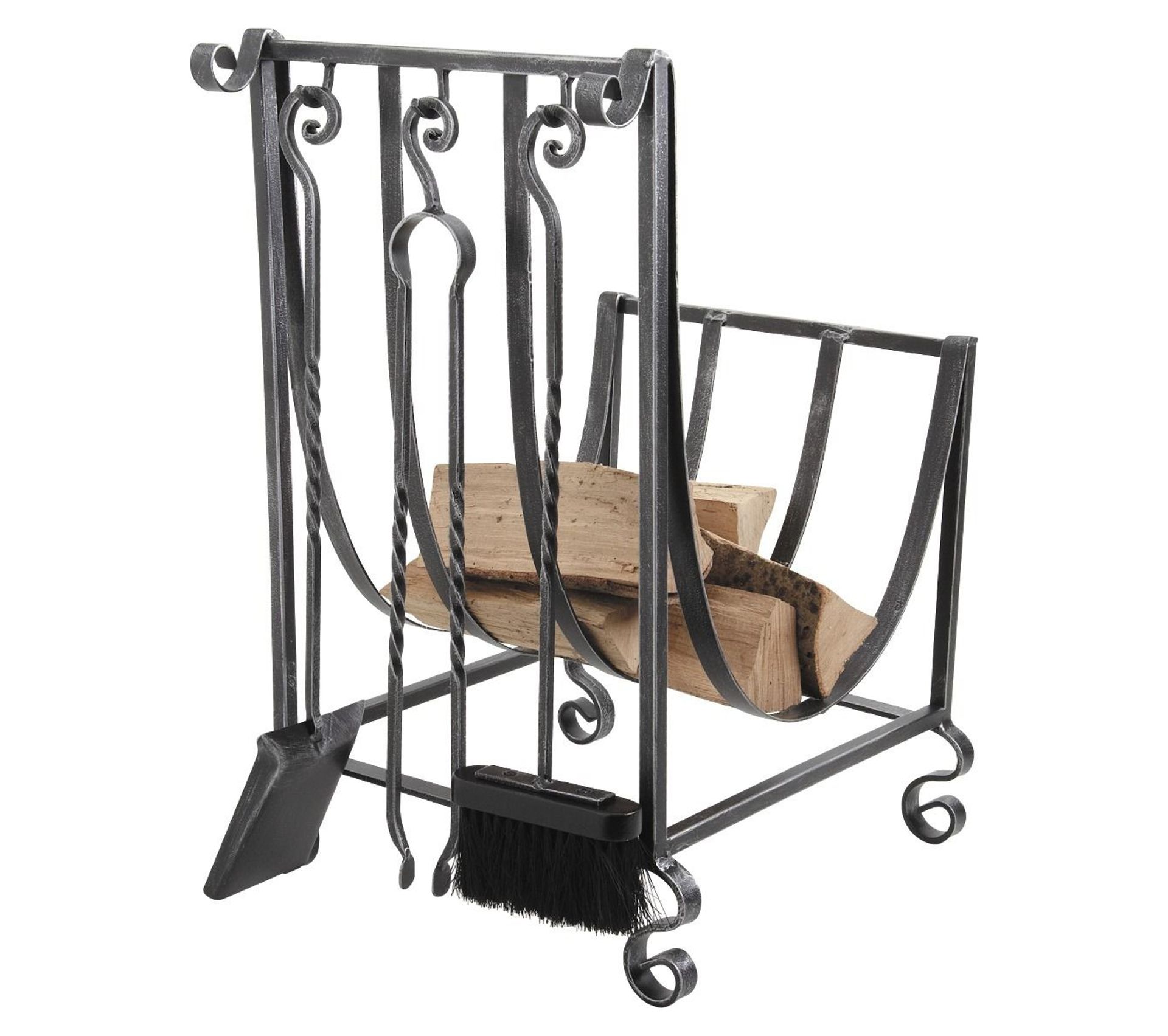 Porte Buches En Fer Forge Et 3 Accessoires Cheminee Poele But
