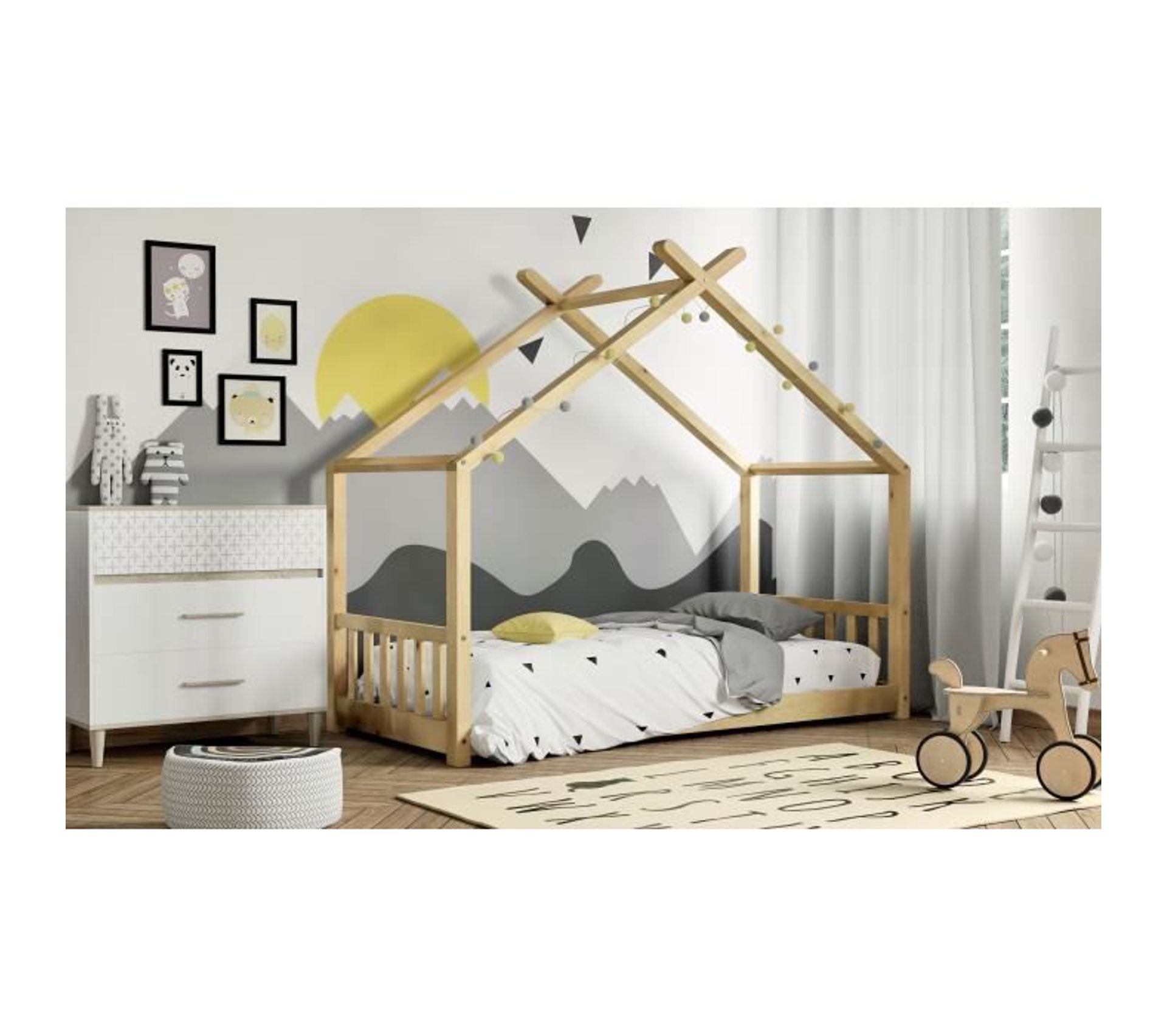 Lit Cabane 90 X 190 Cm Elie Bois Clair Lit Cabane But