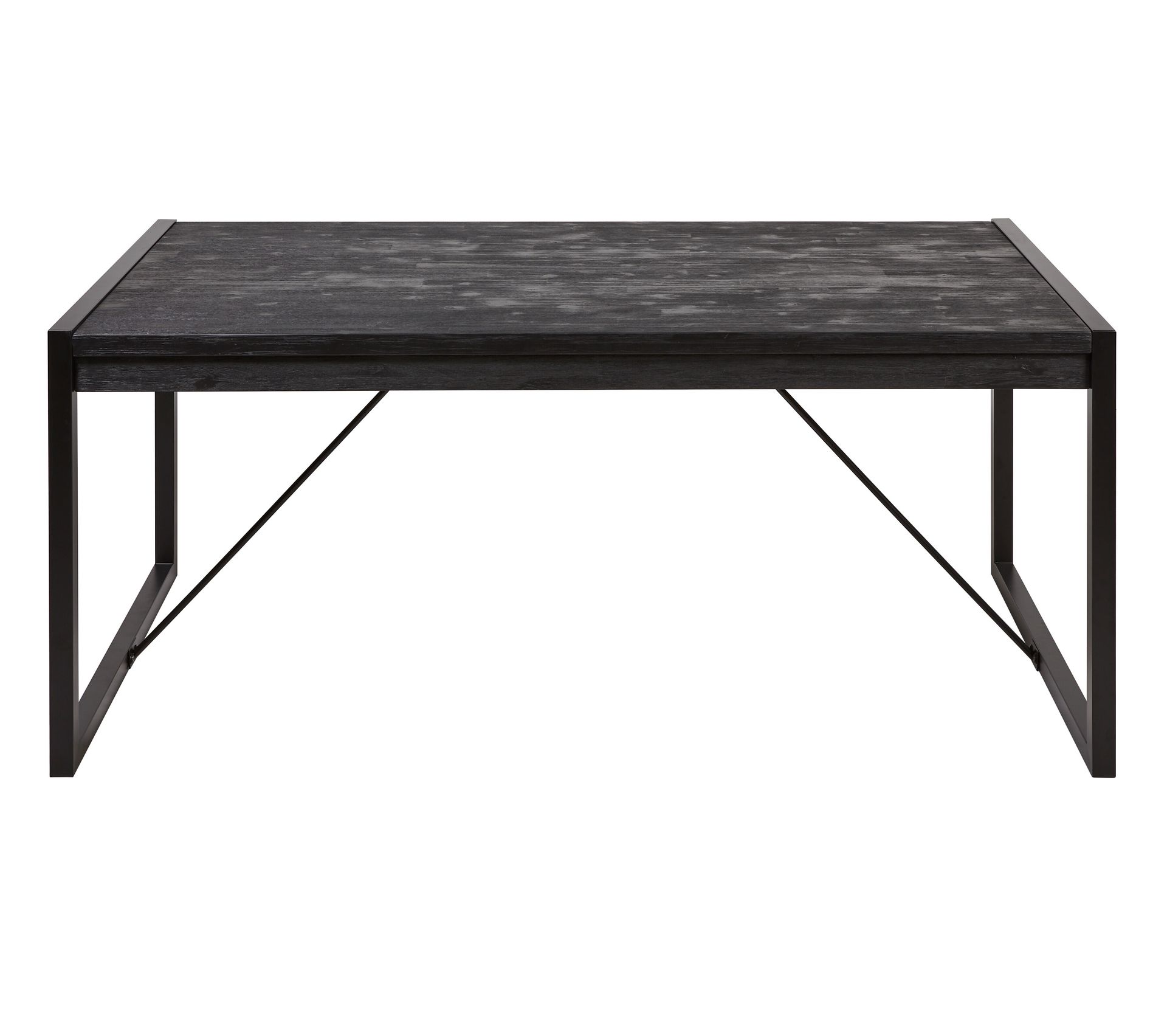 Table rectangulaire L.200 ZARA acacia massif et noir Table BUT