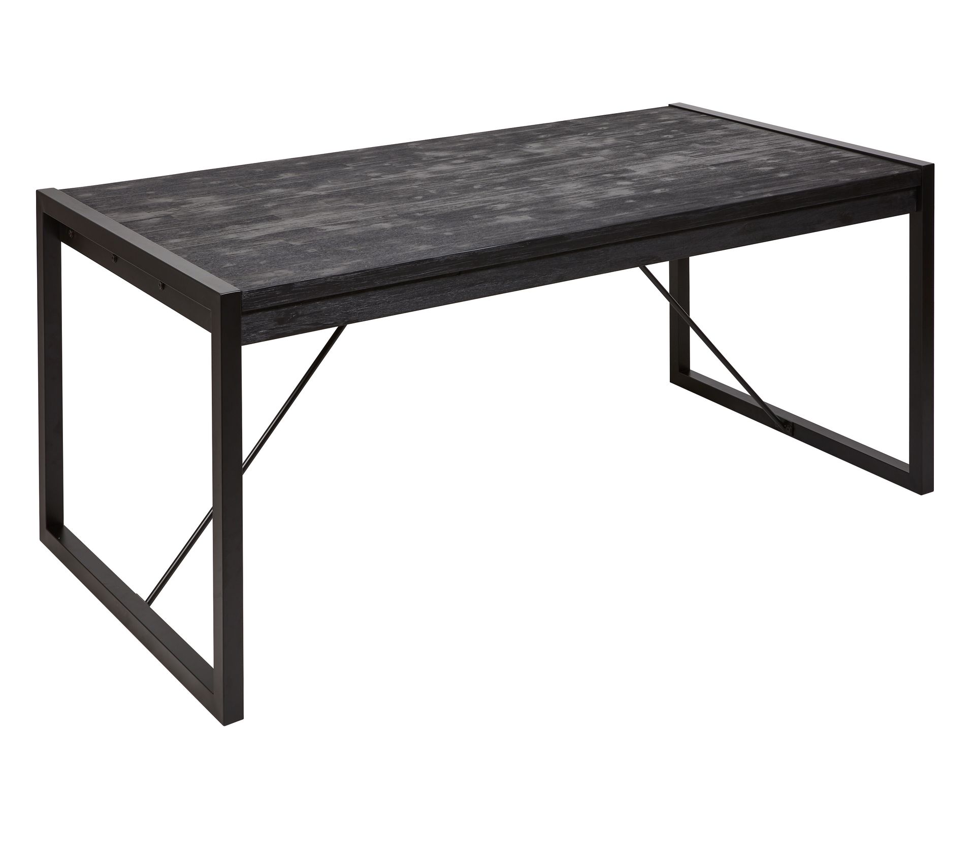 Table rectangulaire L.200 ZARA acacia massif et noir Table BUT