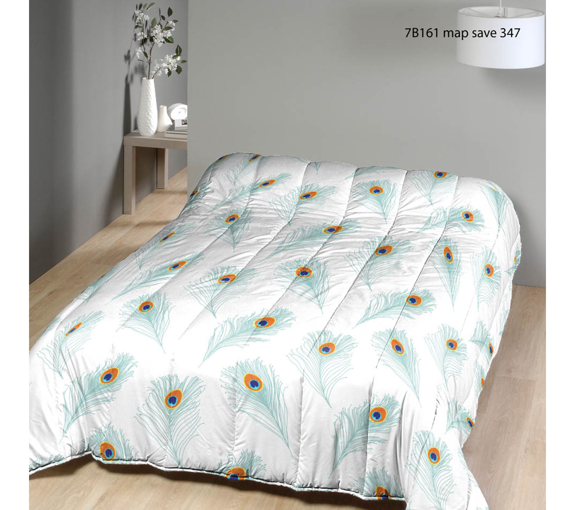 Couette Imprimée 1/2 Personnes Hiseng En Microfibre - Taille 150x200 Cm (Fleurs Bleues) - Toutes Saisons, Douce Et Légère - Lavable Machine