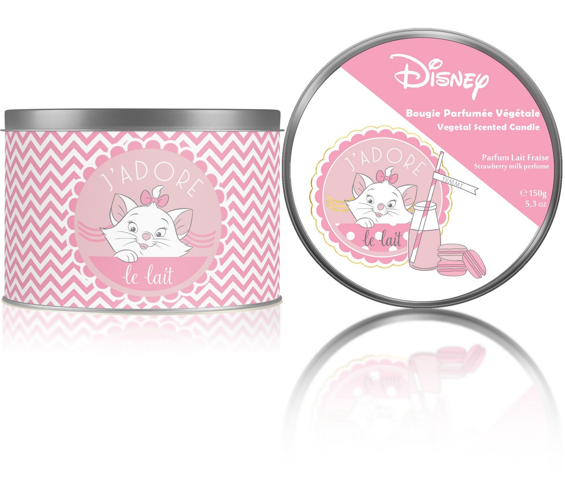 Bougie Vegetale Parfumee Disney Les Aristochats Marie Modele J Adore Le Lait Boite Metal Bougie But
