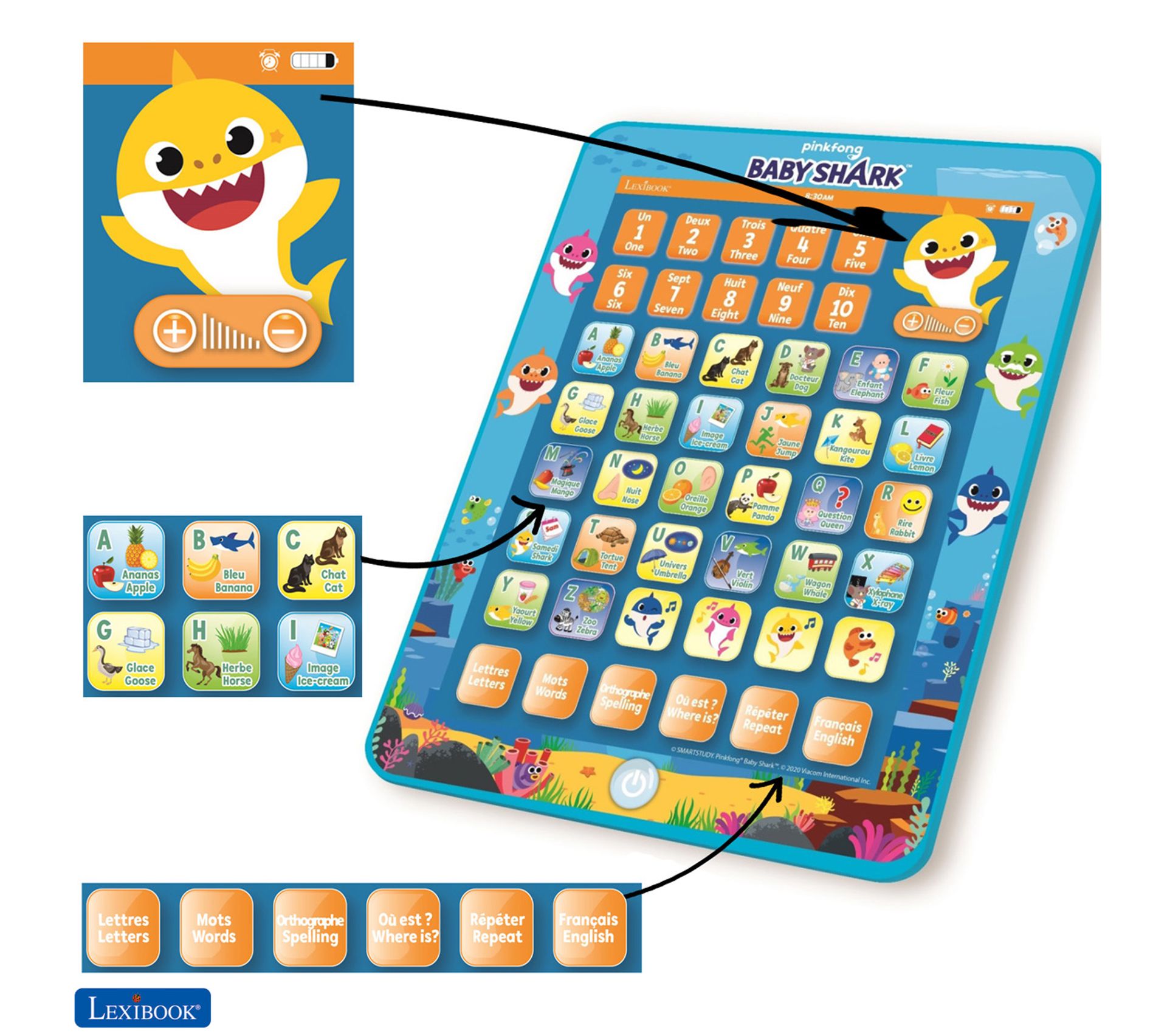 Tablette Educative Bilingue Baby Shark Francais Anglais Jeux Jouets But