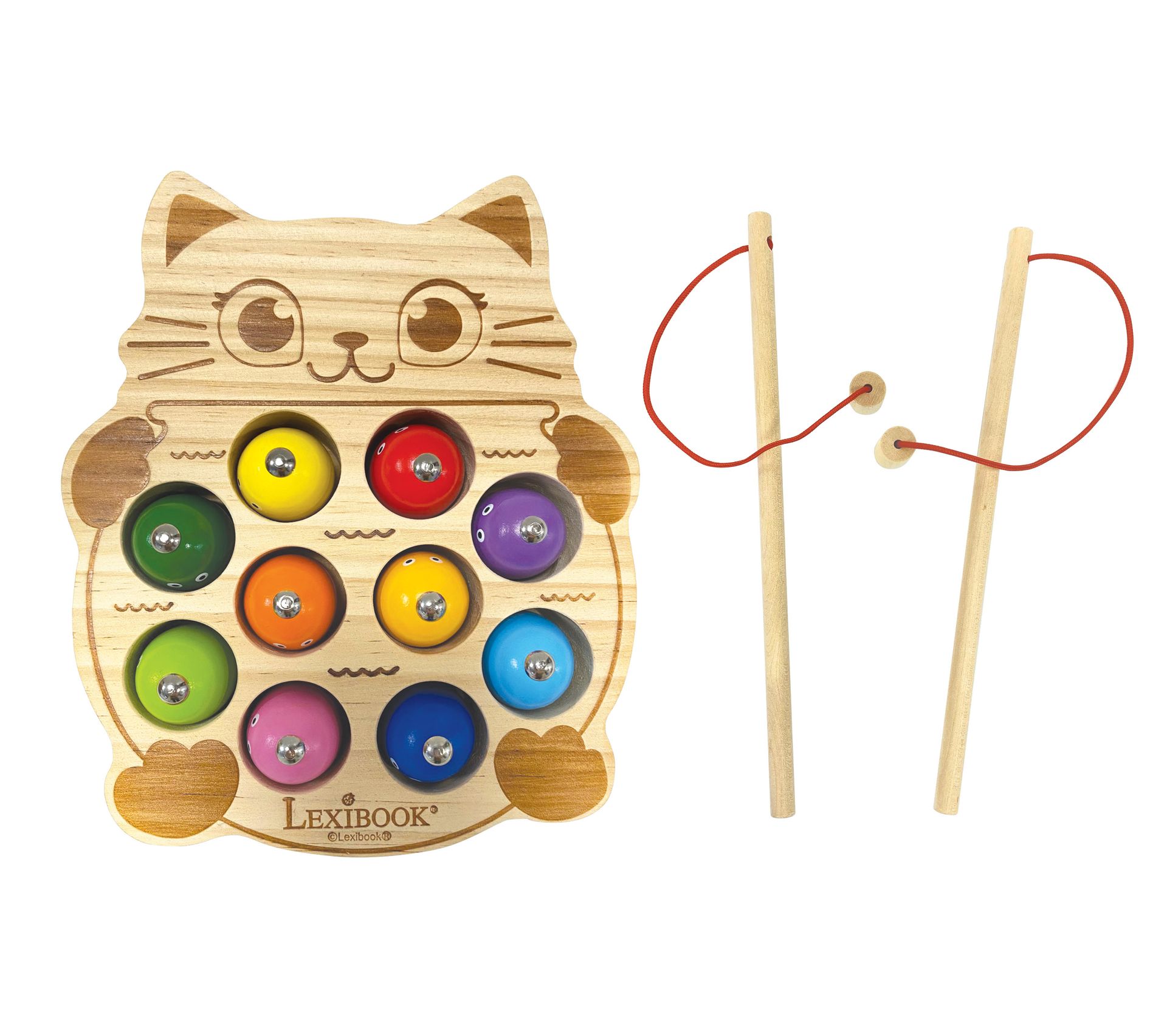 Chat Glouton Bio Toys Jeu De Peche A La Ligne En Bois Jeux D Eveil Jouets 1er Age But