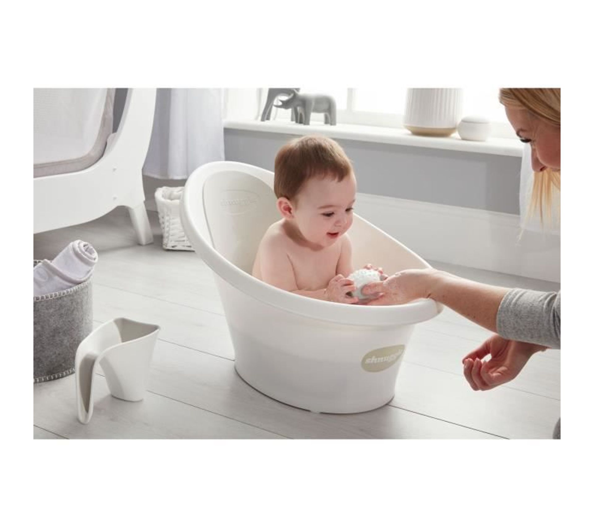 Baignoire Blanc Gris 7800 Baignoire Bebe Siege De Bain But