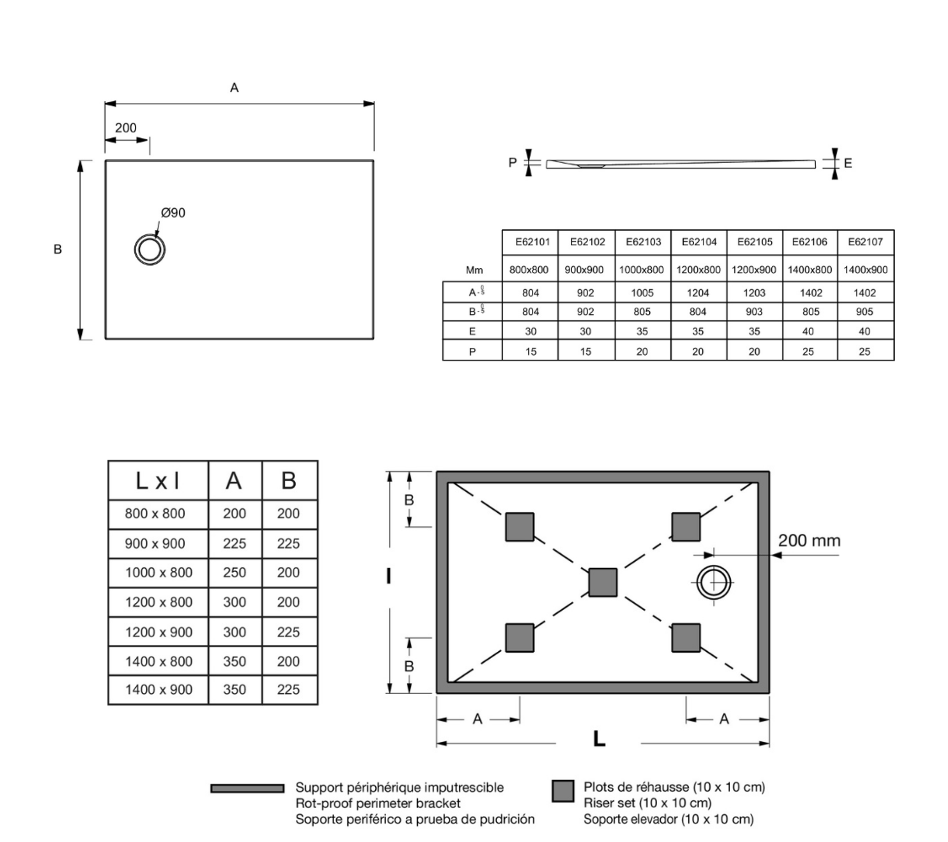 Jacob Delafon Receveur 90 X 90 Brive À Poser Acrylique Carré Blanc