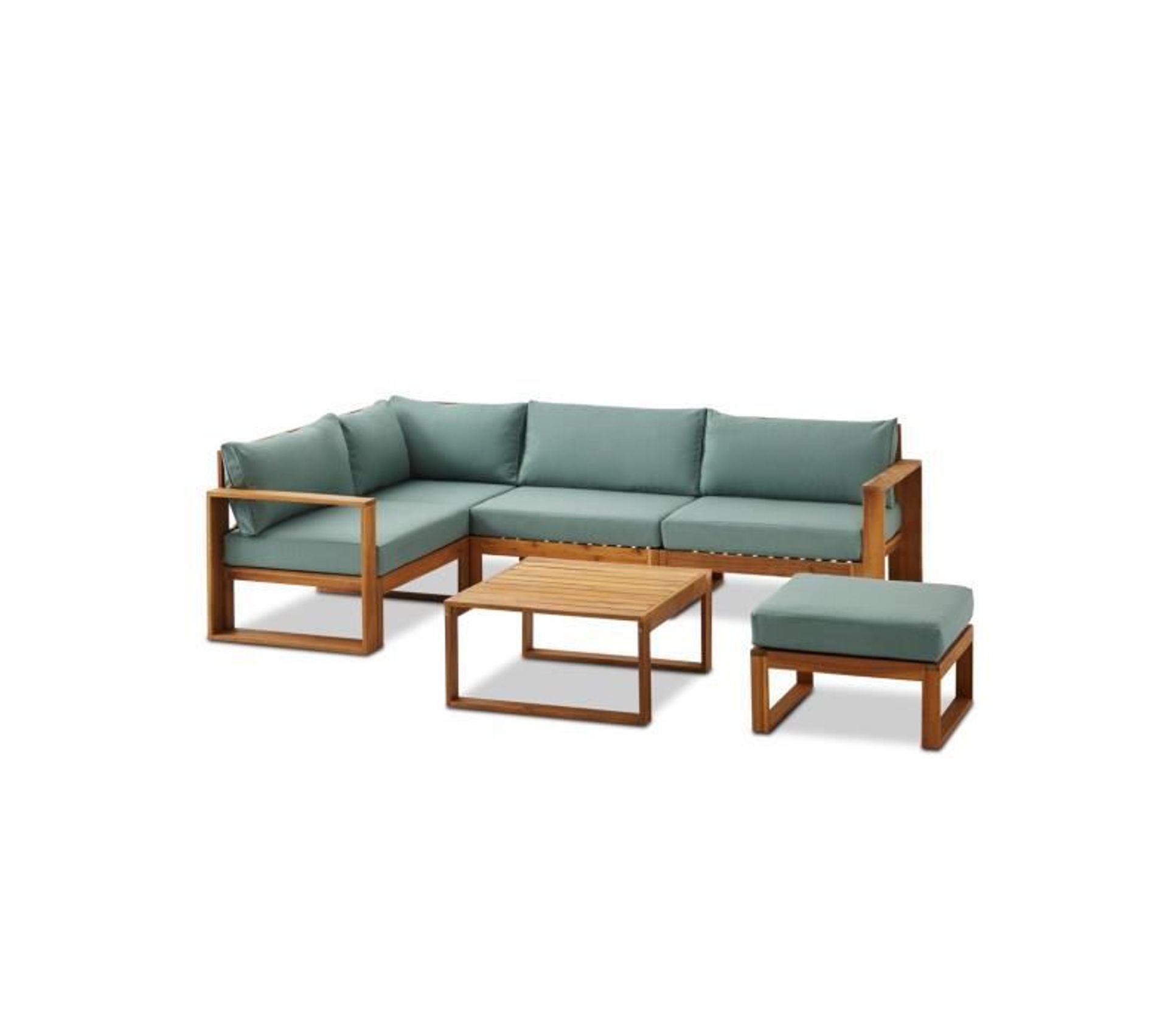 Salon De Jardin En Bois D'acacia Fsc 6 Personnes Levata Vertbleu Salon de jardin BUT