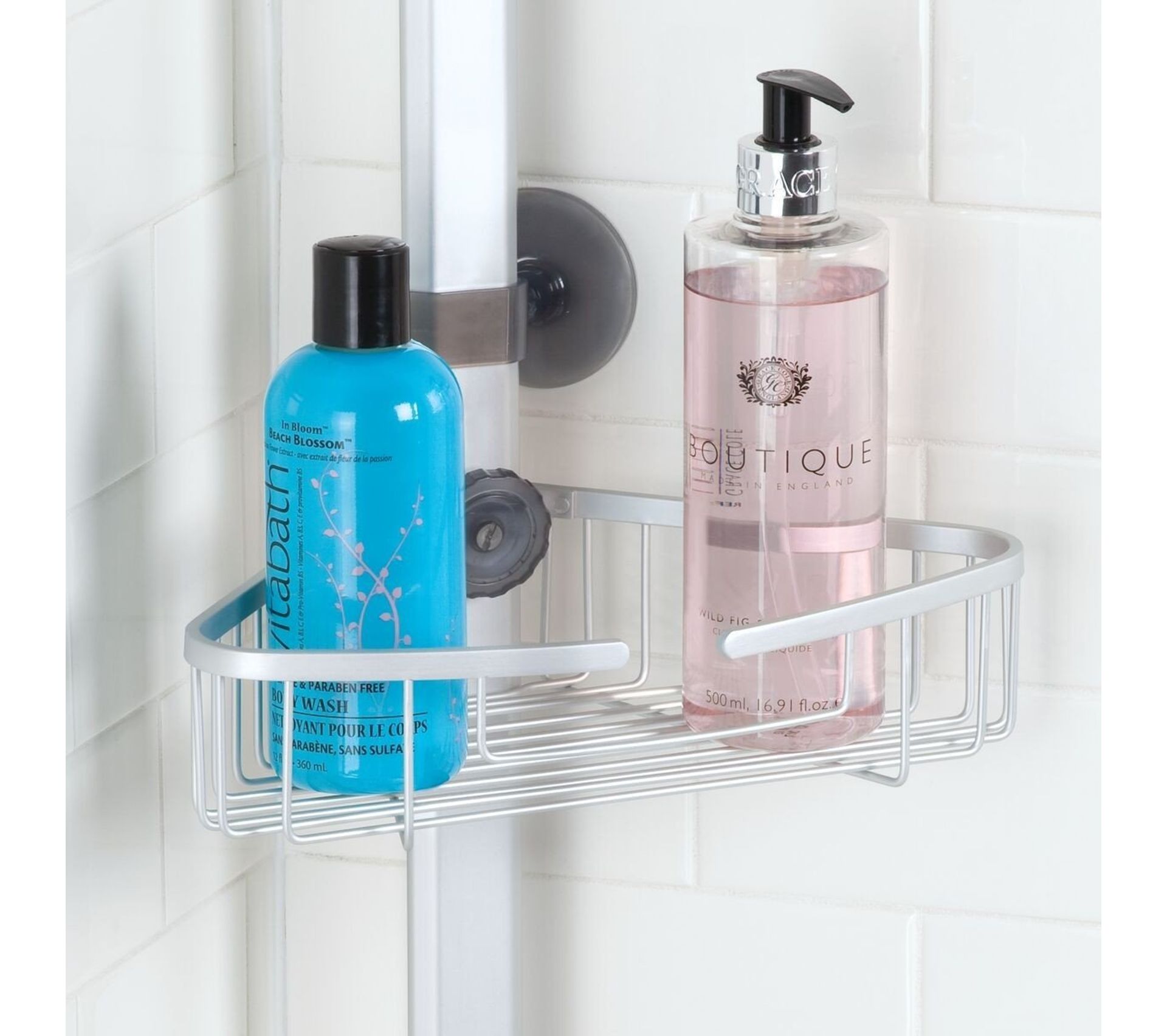 Étagère Téléscopique Coin De Douche En Aluminium Affixx Etagère Tablette de salle de bain BUT Étagère Téléscopique Coin De Douche En Aluminium Affixx Etagère Tablette de salle de bain BUT