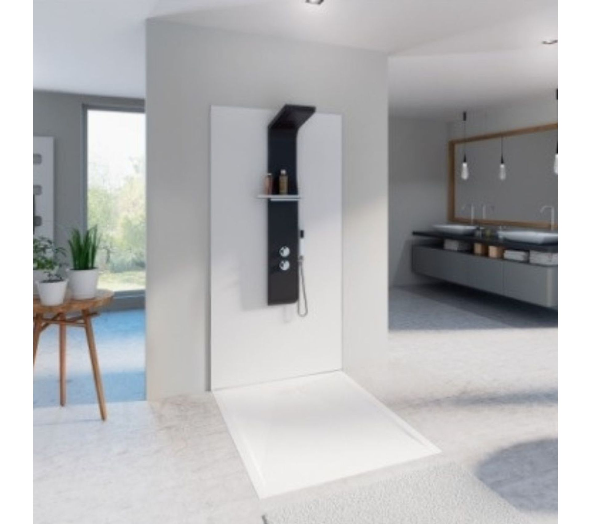 Kinedo Colonne De Douche Aquamoon Avec Mitigeur Thermostatique Noir