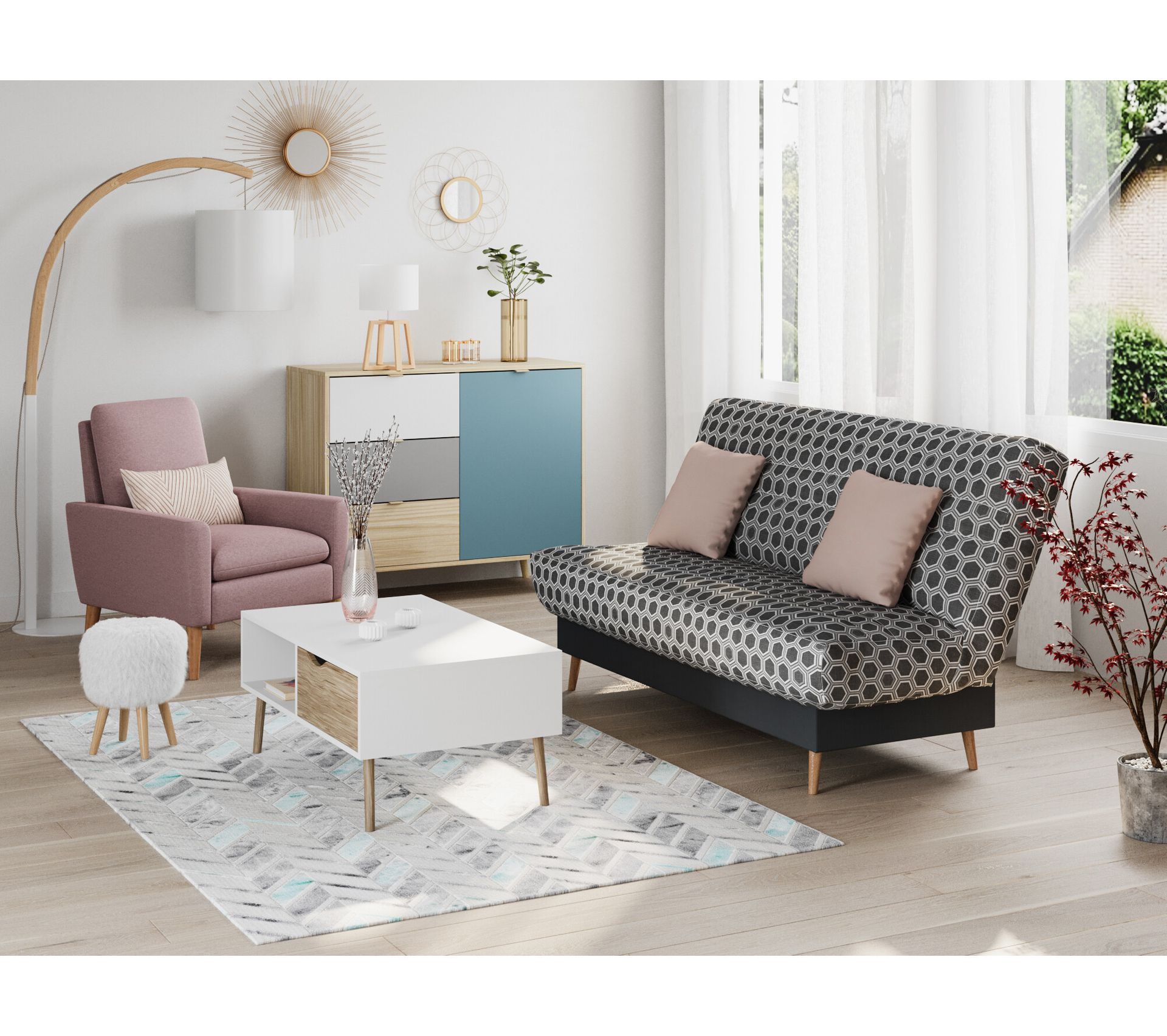 EBTOOLS Canap/é /à 2 Places Tissu Canap/é de Salon Fauteuil 2 Places Banquette en Bois et Tissu Sofa Meuble Fauteuil Long 2 Places Confortable Moderne pour S/éjour Salon Chambre Bureau Bleu