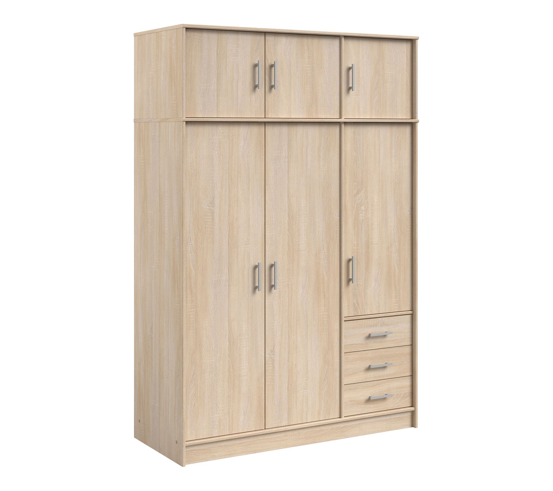 Armoire 6 portes 3 tiroirs LUGGAGE L.130 cm imitation chêne Armoire BUT