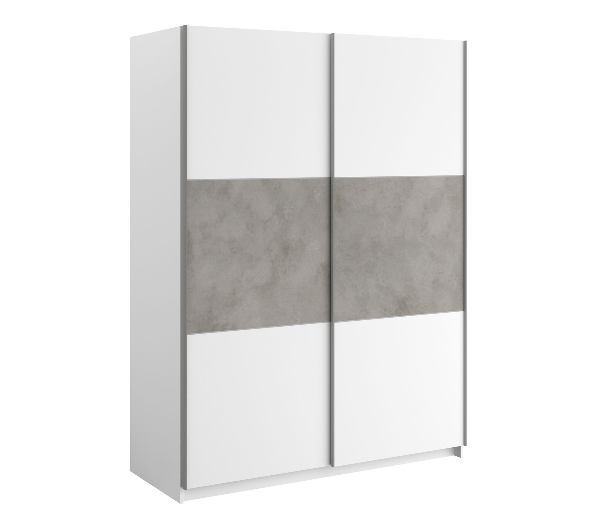 Armoire 2 portes coulissantes L.150 cm MEMO blanc/béton Armoire BUT