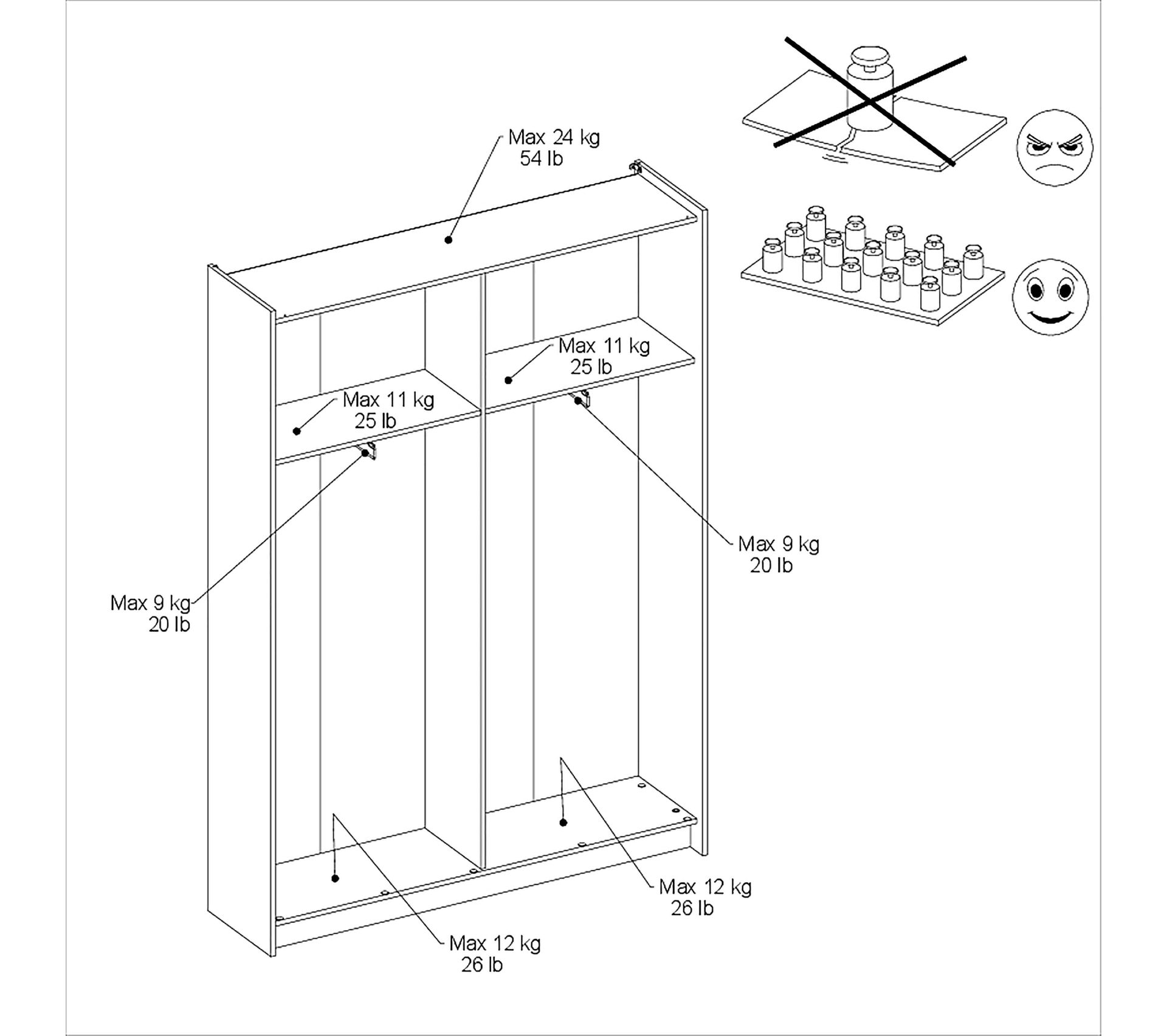 Armoire 2 portes coulissantes L.140 cm EKKO imitation chêne Armoire BUT