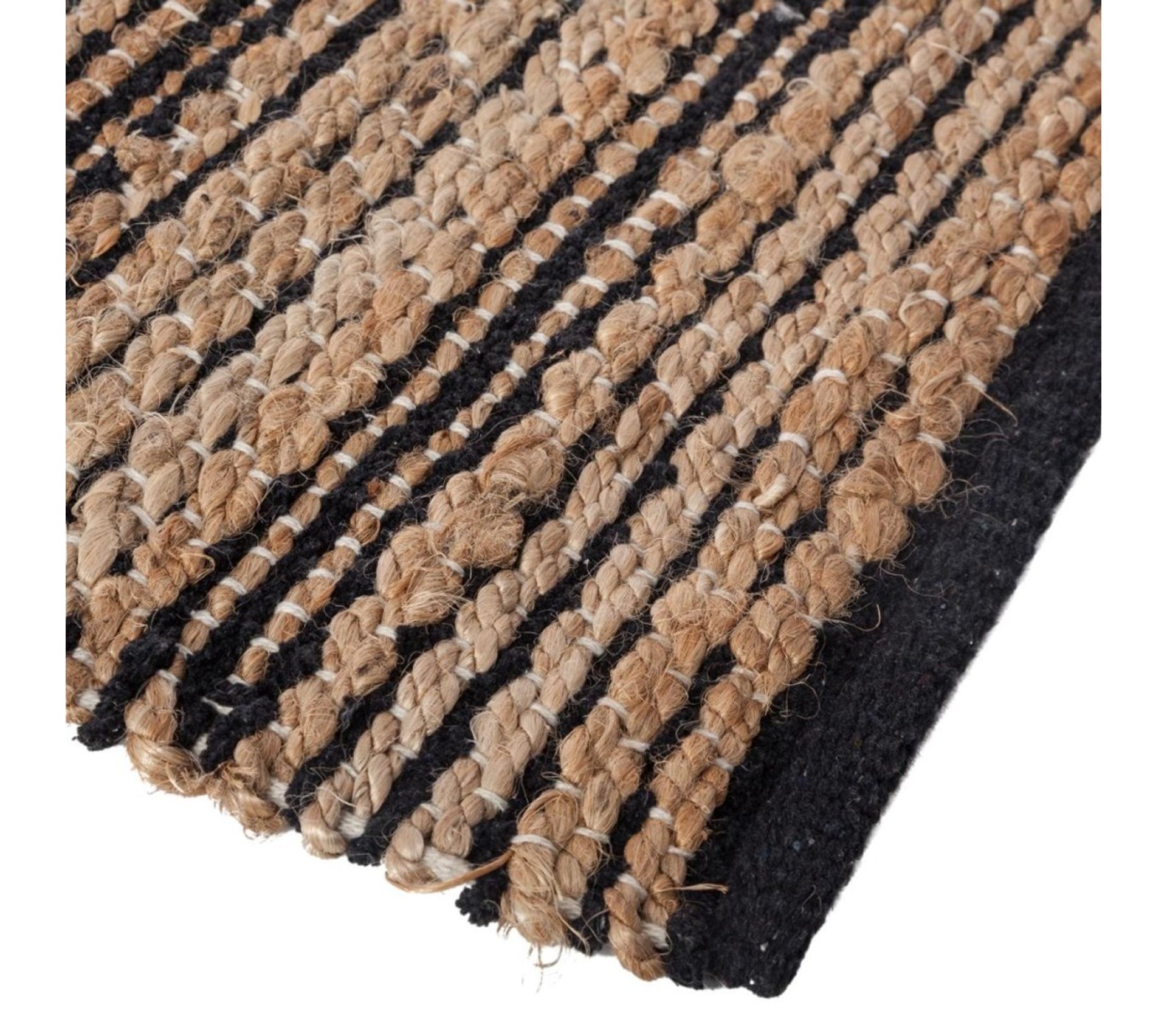 Tapis Jute Chenille 70x140 Cm Noir Tapis salon et chambre BUT