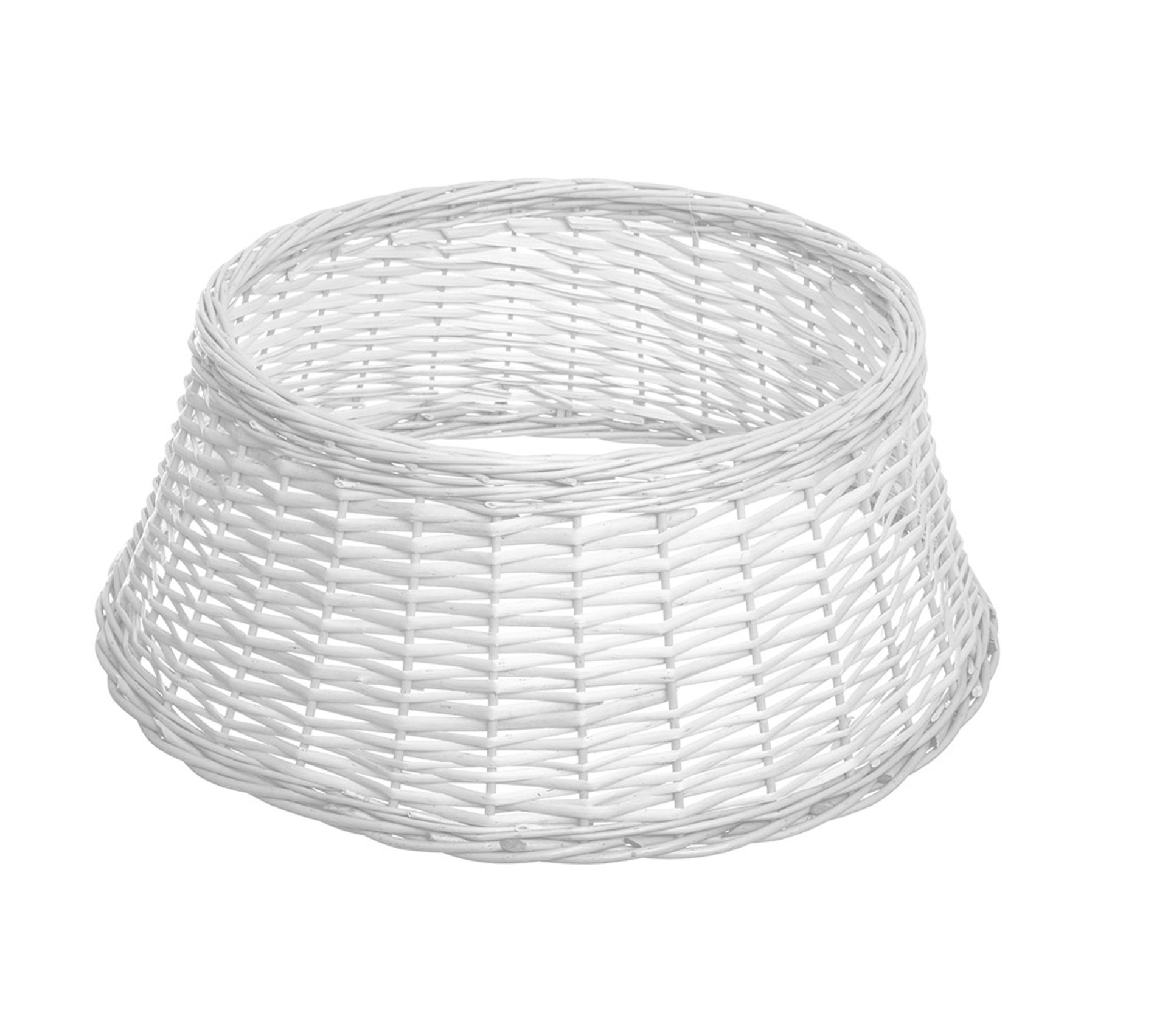 Cache Pied Blanc En Osier X2 Decoration De Noel But