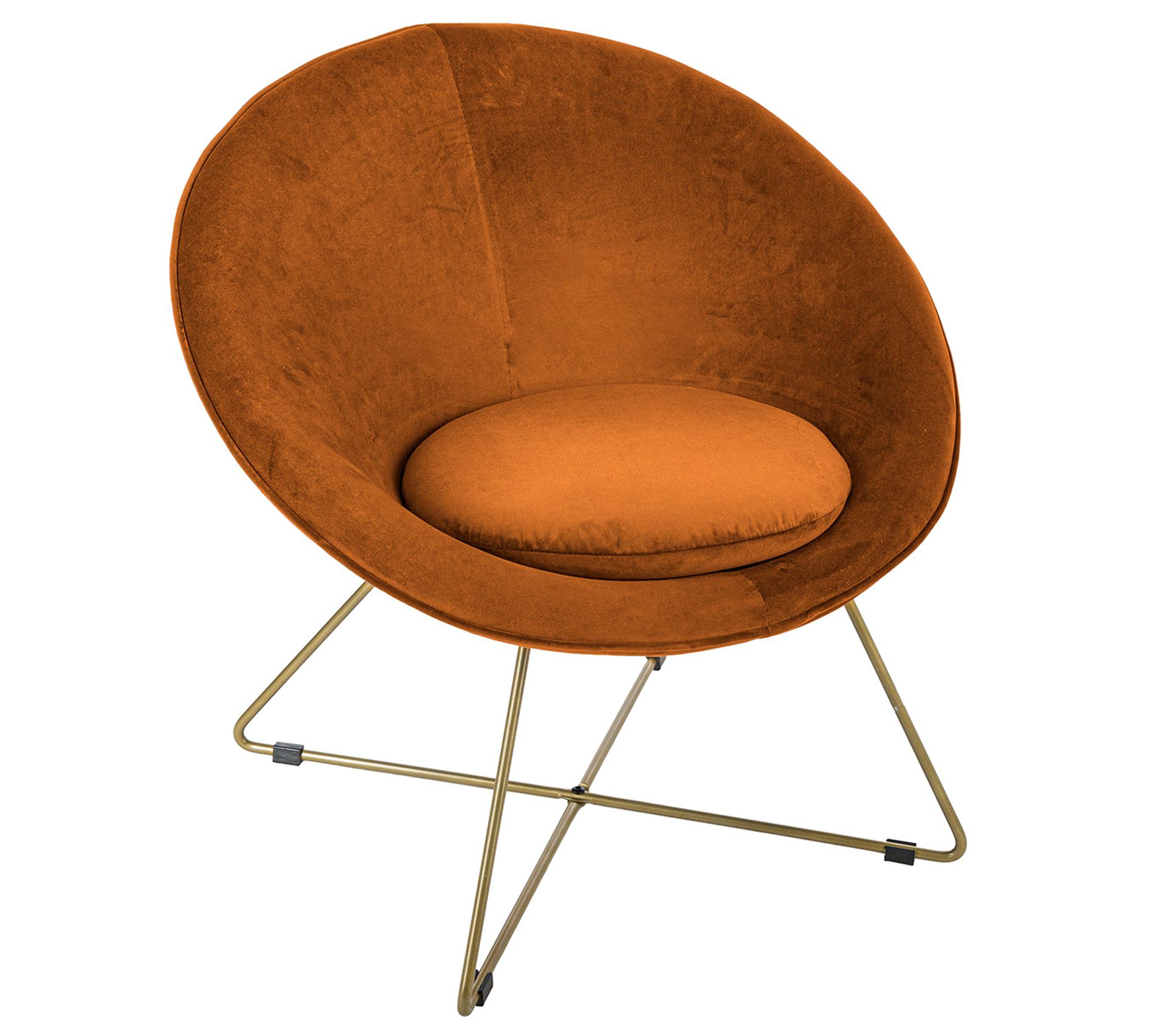 Fauteuil Velours Gold Evan Ambre Fauteuil But