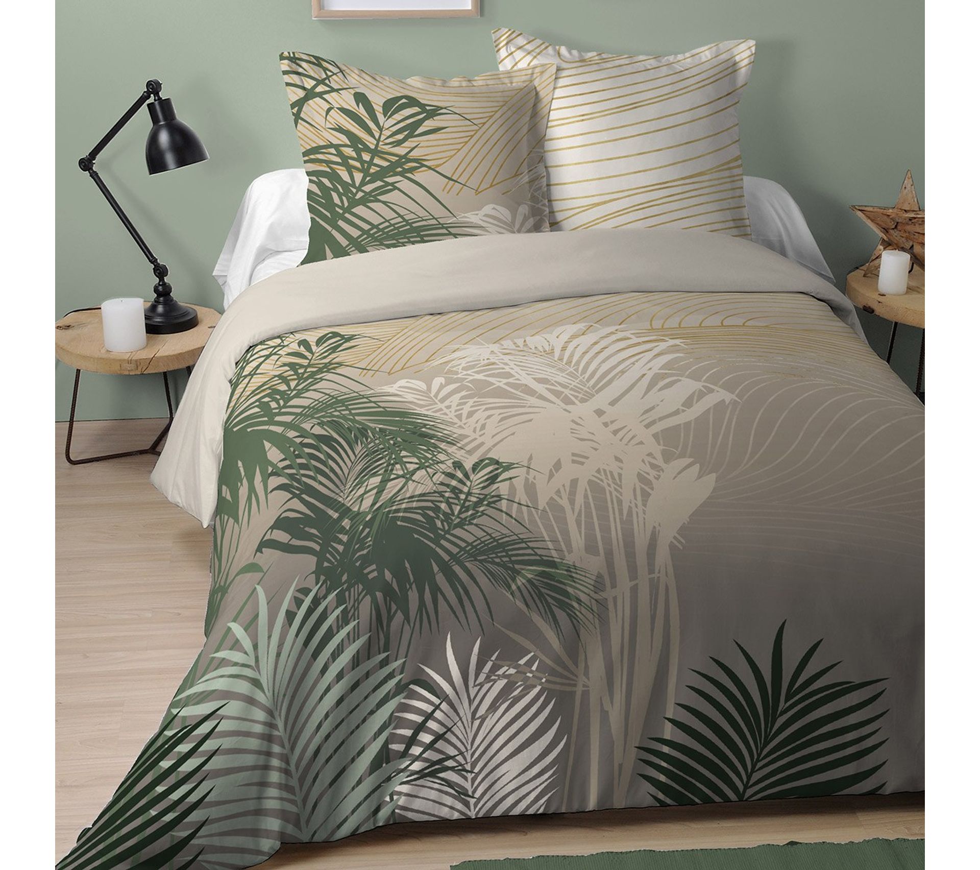 Housse De Couette 260x240 Vibes + 2 Taies Coton 57 Fils - Housse de ...