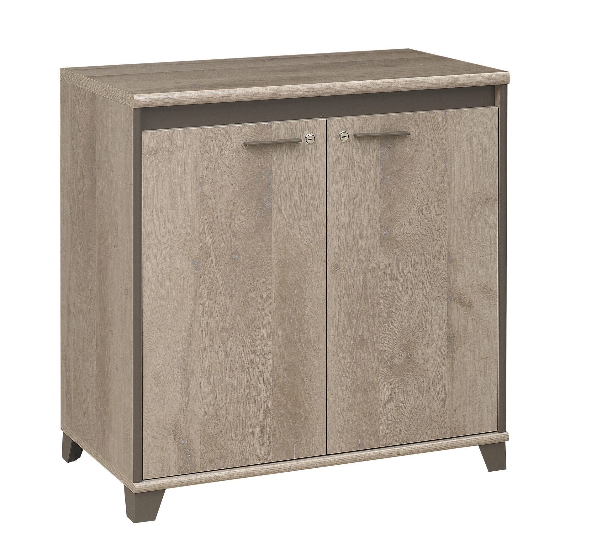 Rangement bas 2 portes MAMBO imitation Chêne Armoire et caisson de