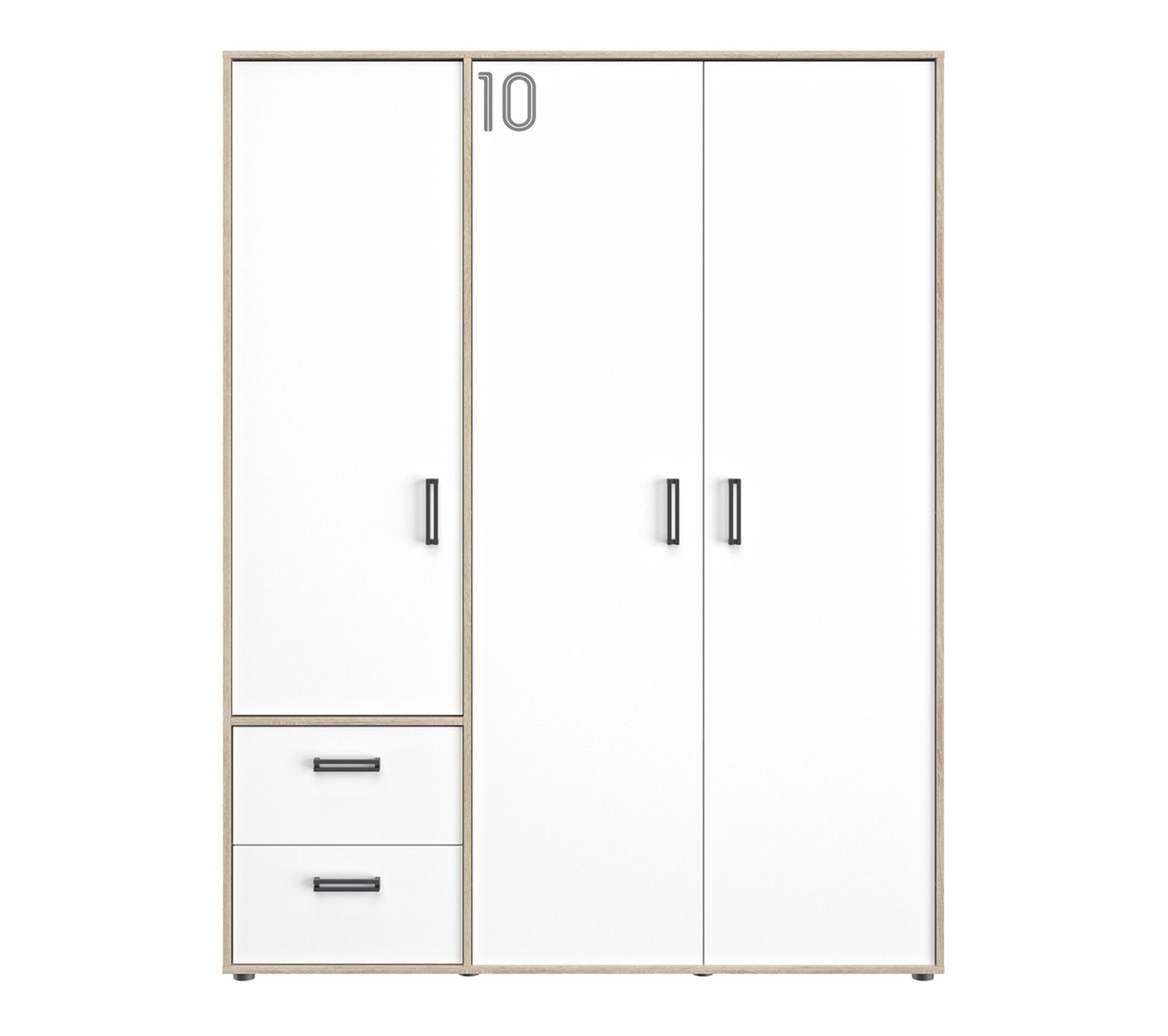 Armoire 3 Portes Gami Kyllian Chêne Et Blanc Armoire BUT