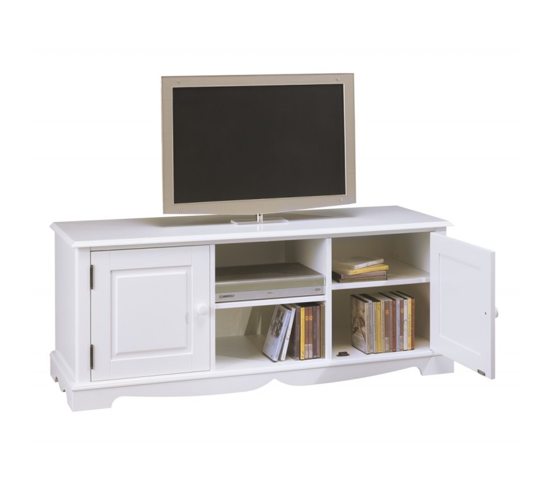meuble tele en bois blanc
