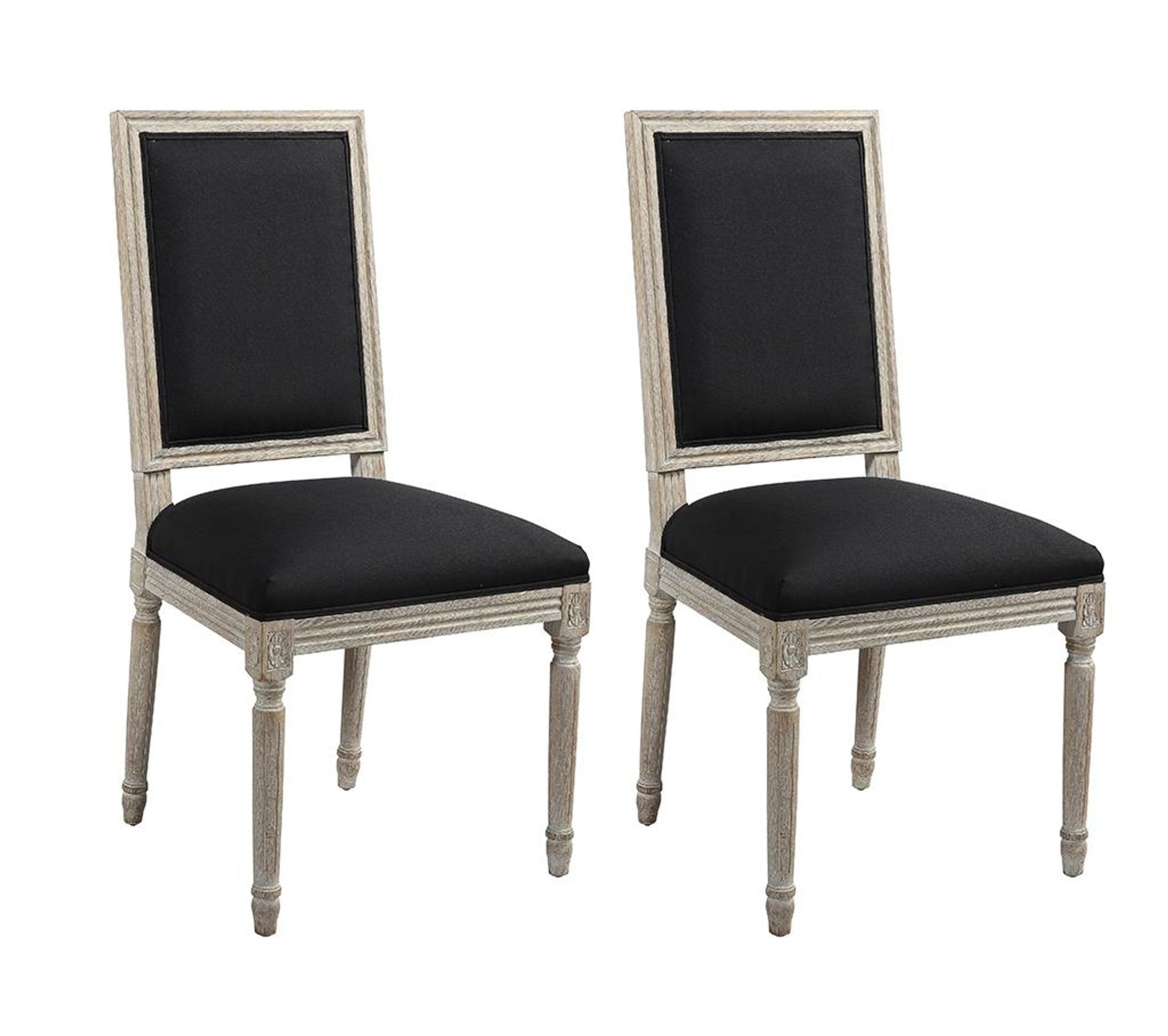Lot De 2 Chaises Amboise Tissu et Bois De Chêne Noir Chaise BUT