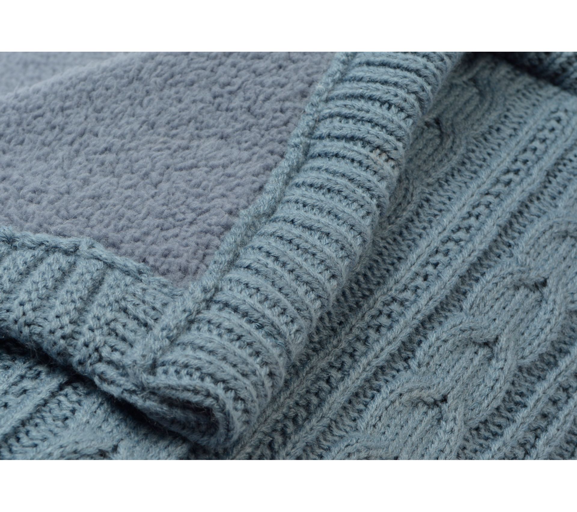 Plaid Tricot Mouton 130x170 Bleu Amadeus Plaid But