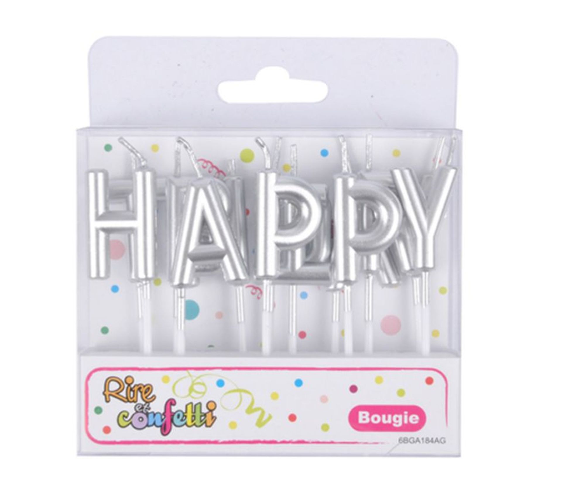 HENBRANDT Lot De 13 Bougies Pastel « Happy Birthday » Sur Pics En Bois