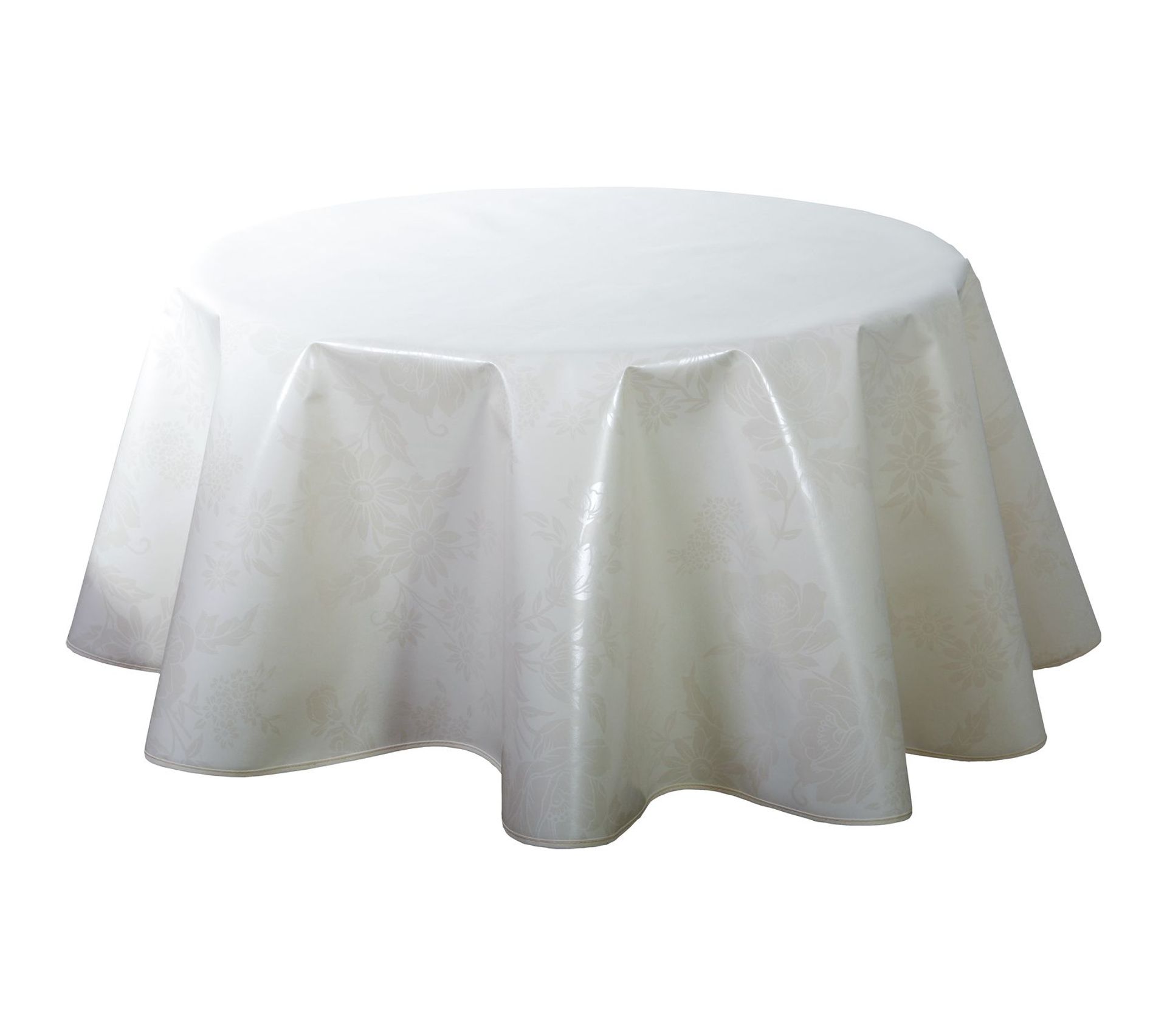 Nappe Ronde En Toile Cirée Design Lina Diam. 150 Cm Blanc Nappe BUT