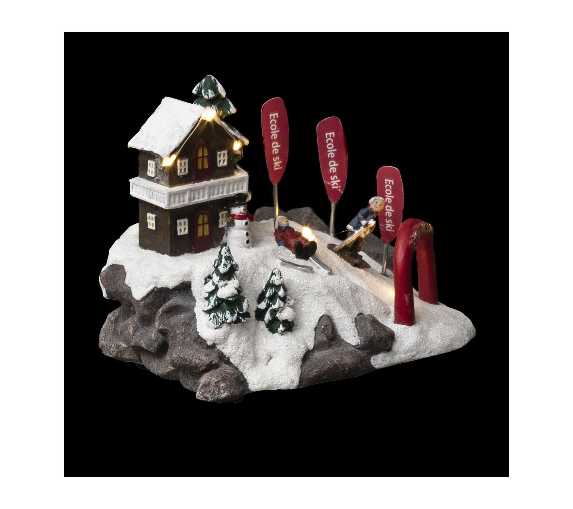 Maisons De Noël Lumineuses En Métal Blanc Avec Bougies LED - 2 Tailles (21cm Et 15cm), Ambiance Chaleureuse