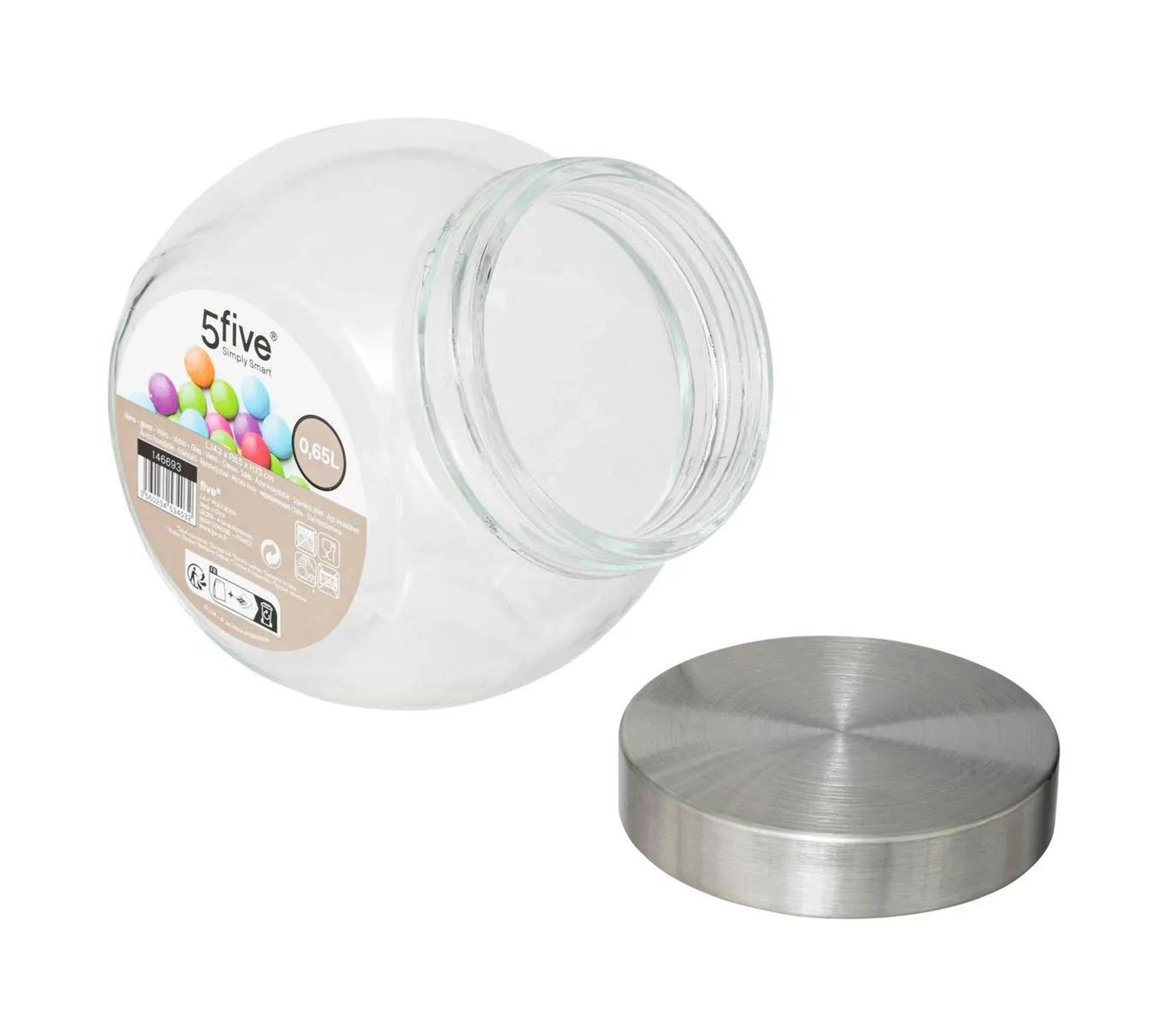 2 Bocaux à Bonbons En Verre 650 Ml - Avec Couvercle étanche - Décoration Cuisine Vintage - Idéal Rangement Sec