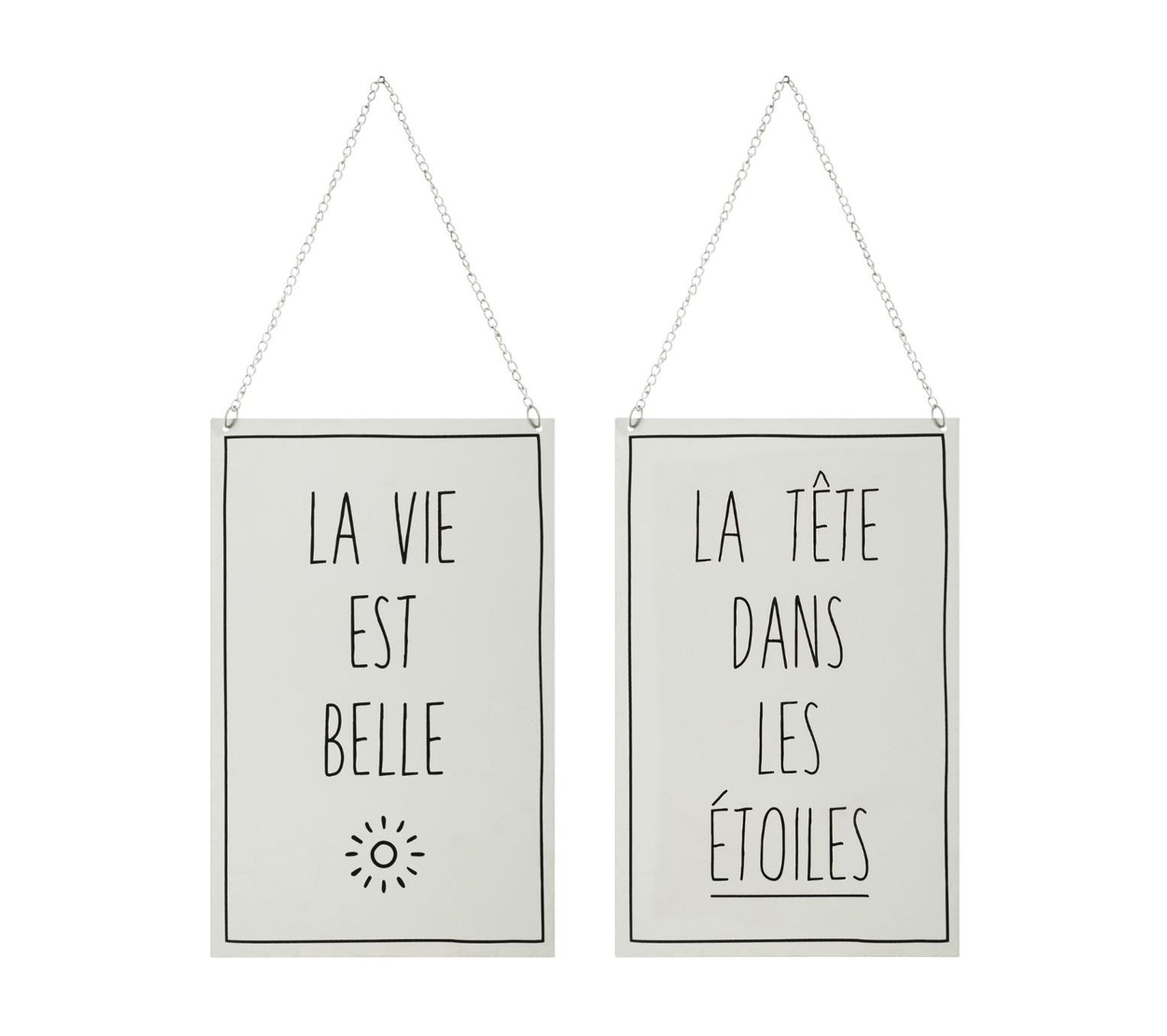 Plaque Decorative Murale En Metal Avec Citation Recto Et Verso 18 X 28 Cm Plaque Lettrage Autre Deco Murale But