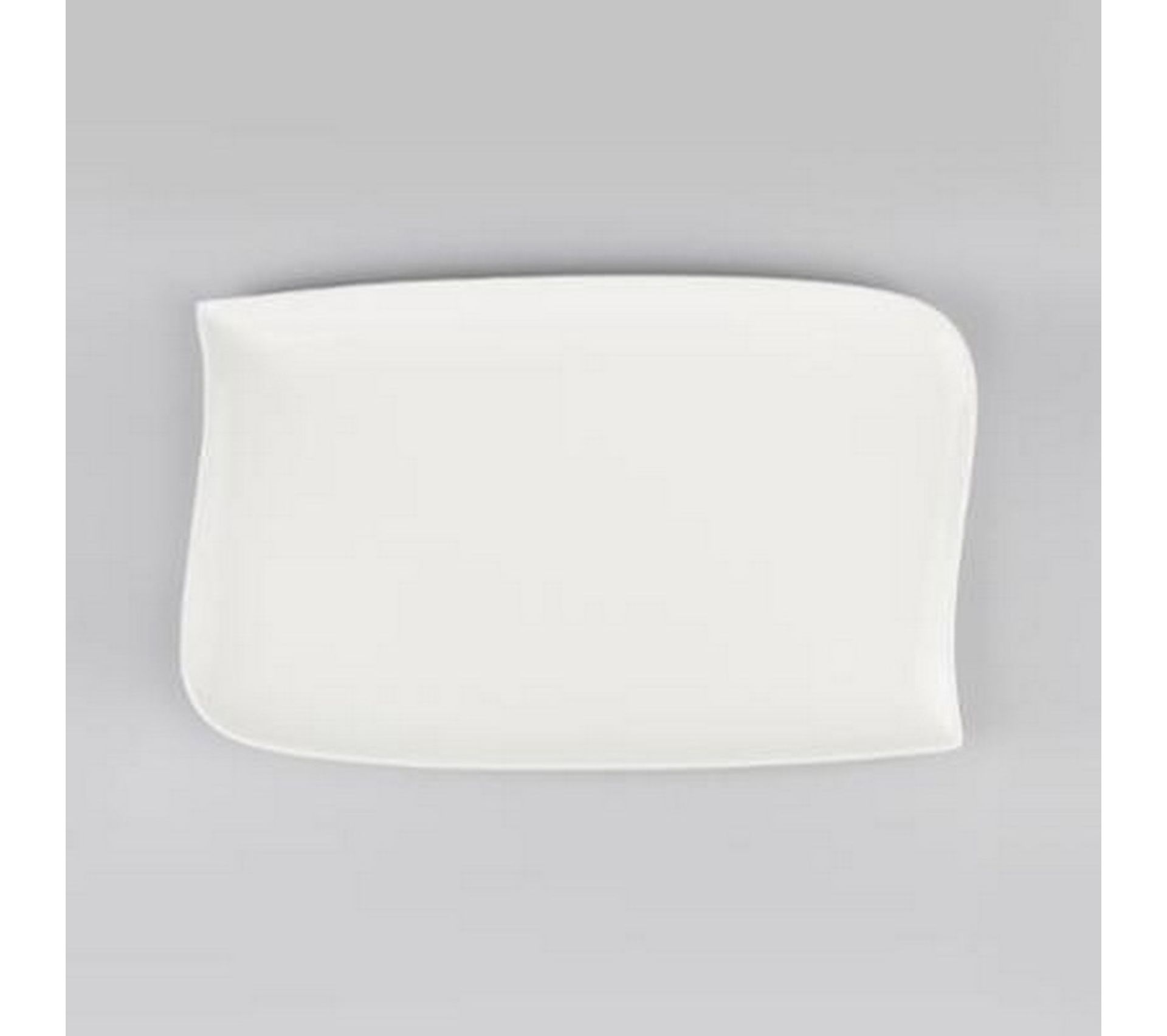 Lot De 6 Assiettes Plates Rectangulaires "vague" 28cm Blanc Assiette BUT