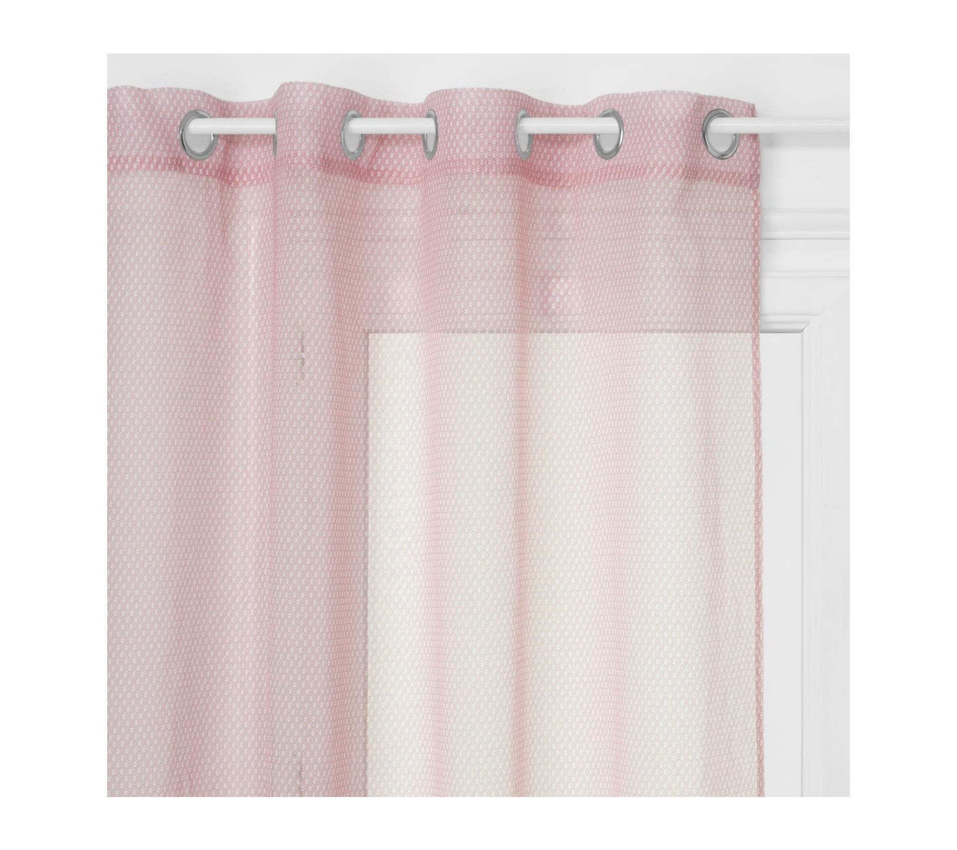 Voilage Lily Atmosphera - 140x240cm, 100% Polyester, 8 Oeillets | Rose Délicat Pour Décoration Fenêtre