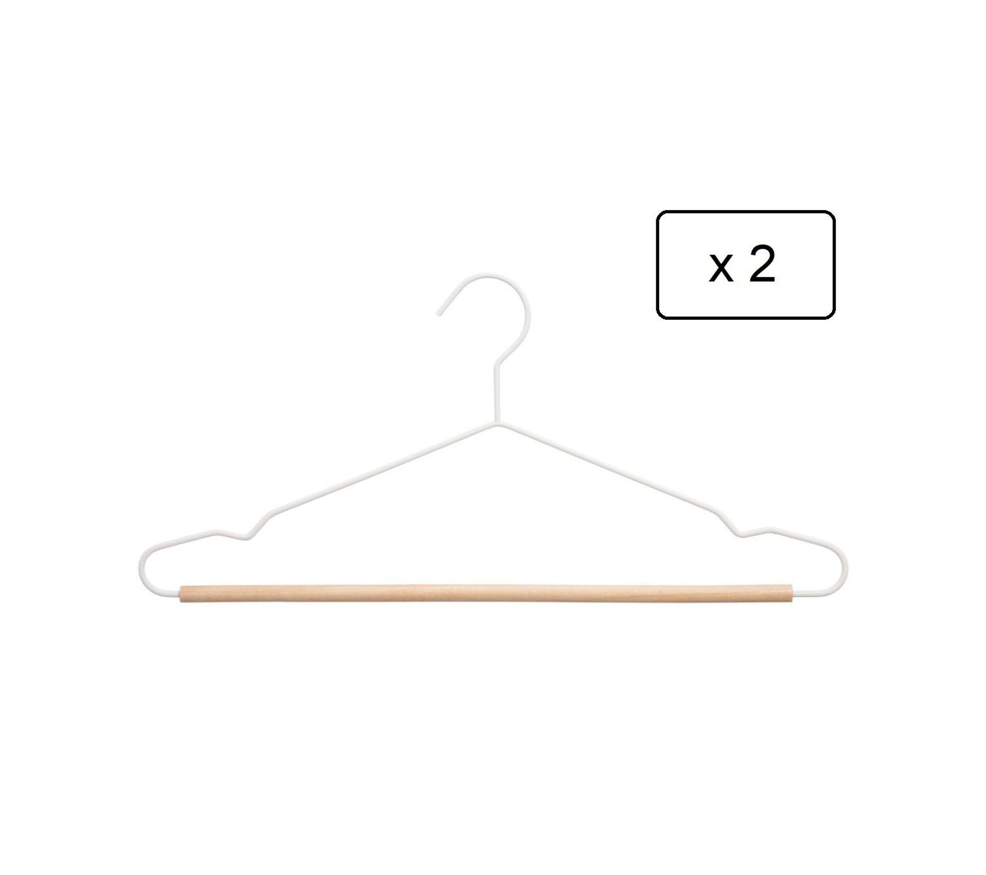 Cintres Métal Avec Clips Pour Pantalons Et Jupes - Lot De 2, Longueur 44 Cm, Picots Antidérapants - Pour Rangement Optimisé