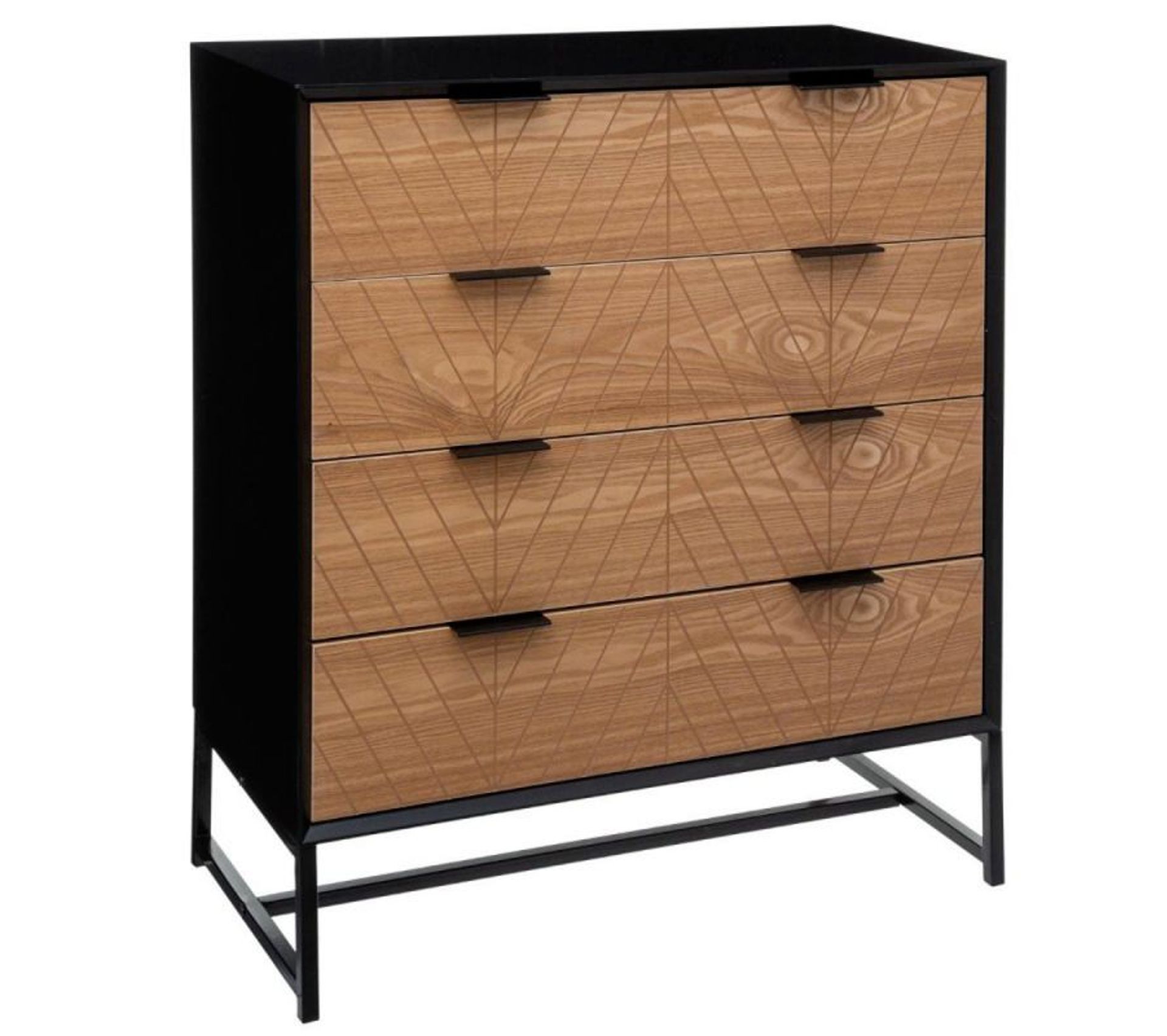 Commode Design Contempo Bois Oria L. 80 X H. 96 Cm Noir Commode