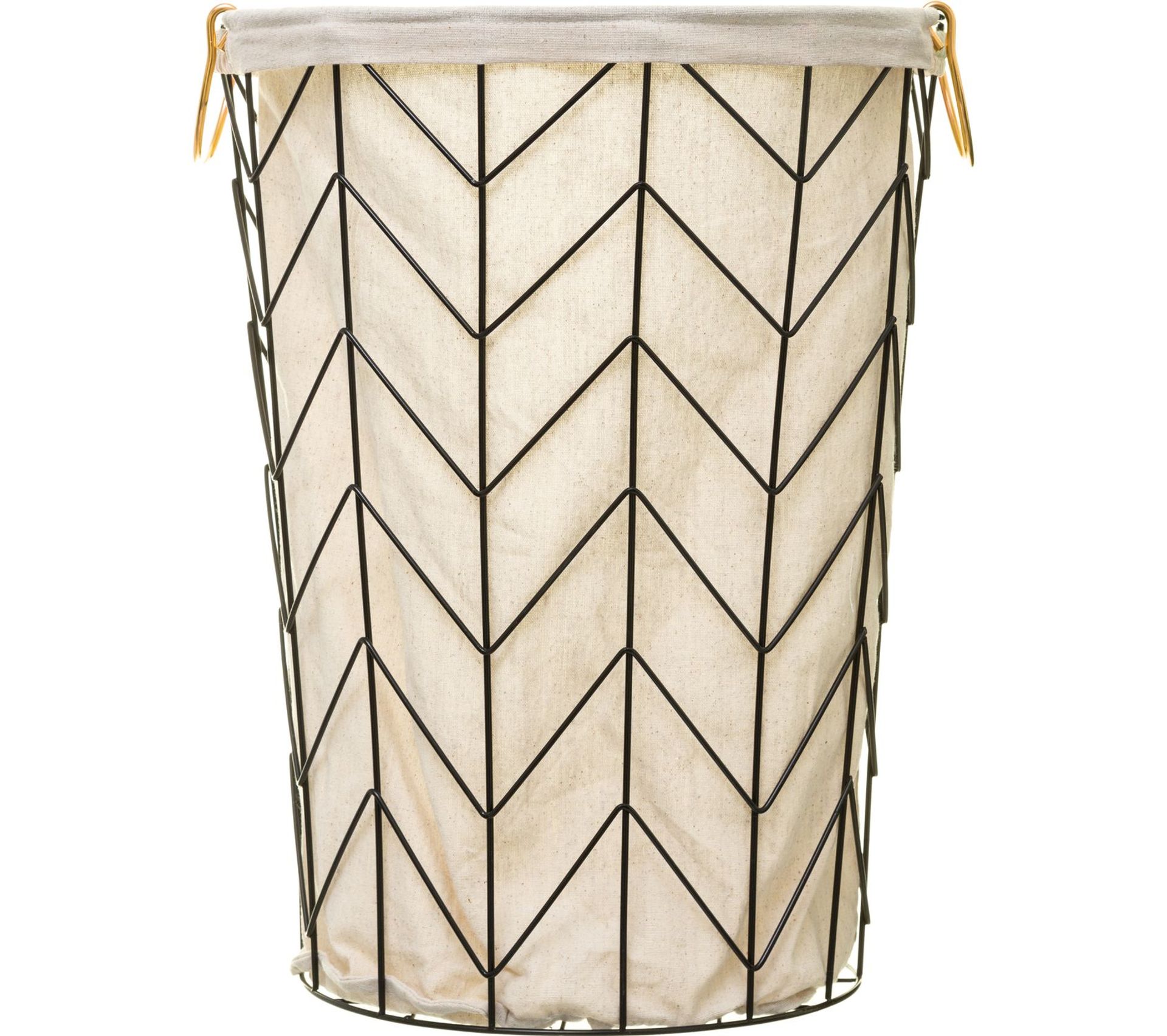 Panier À Linge Design En Métal Black Diam. 38 X H. 51 Cm Blanc Panier à linge BUT