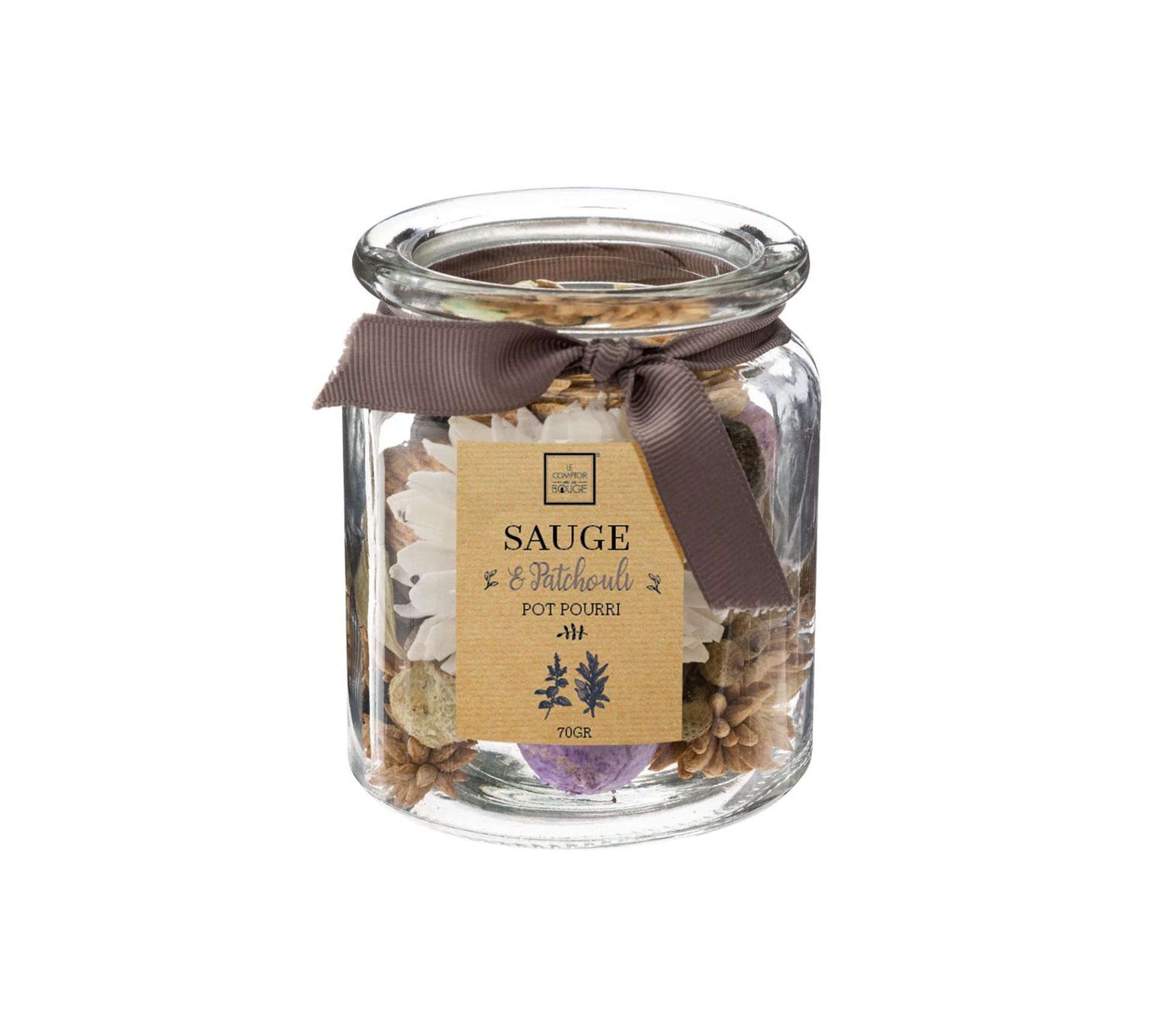 Pot Pourri Parfum Sauge Patchouli 70 G Bocal En Verre Statue Objet à poser BUT
