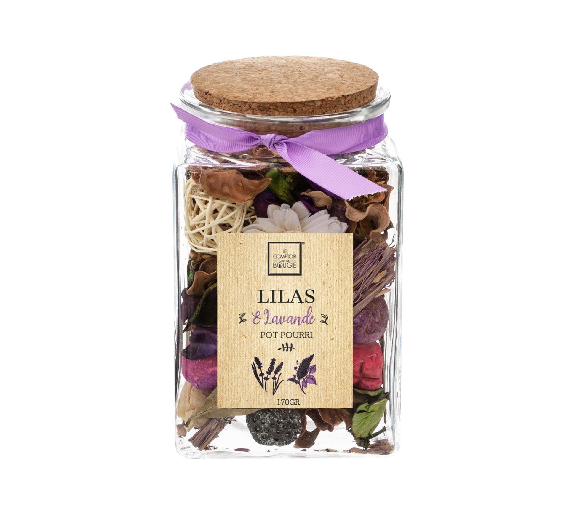 Pot Pourri Parfum Lilas Lavande 170 G Bocal En Verre Statue Objet à poser BUT