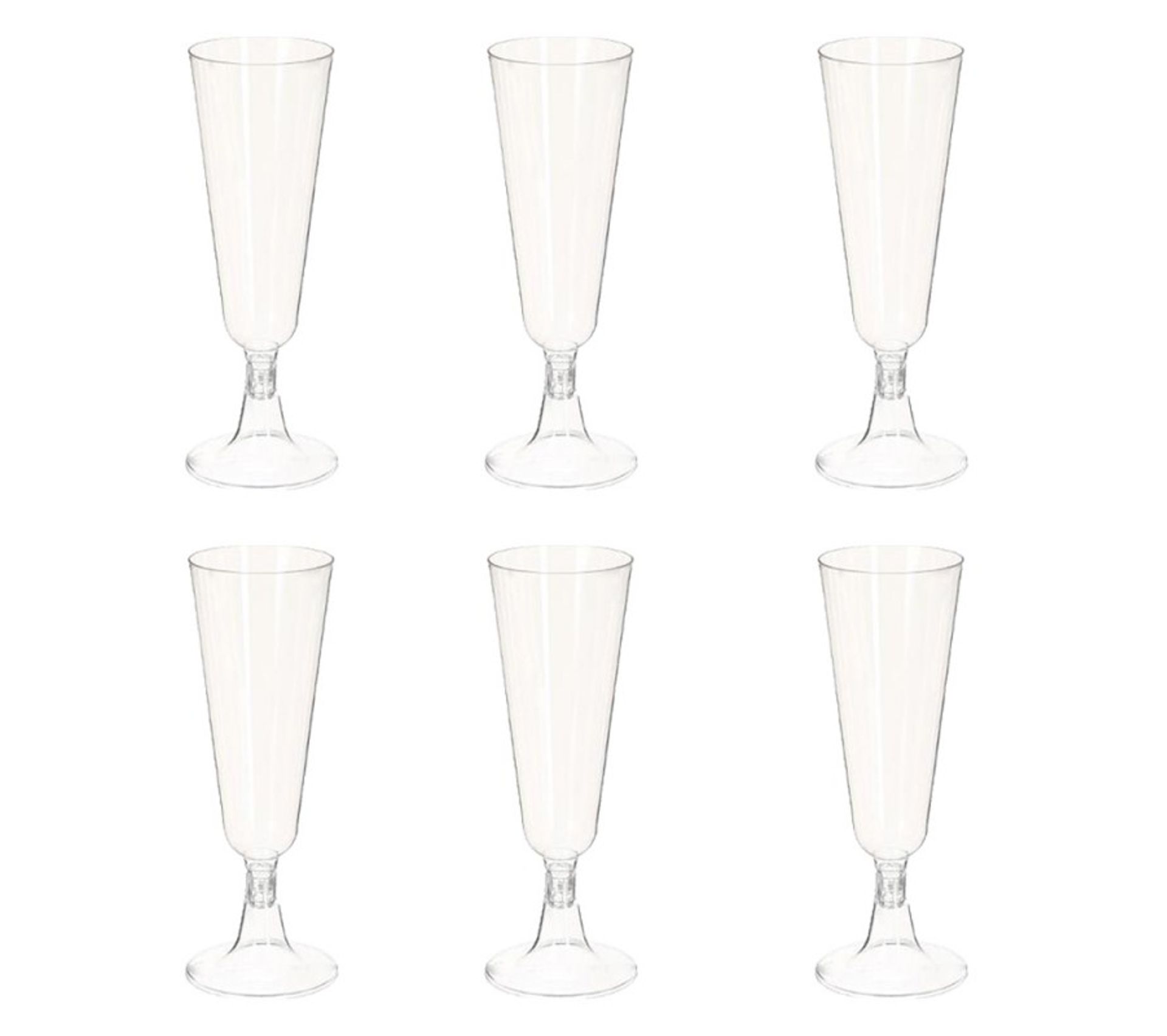 Lot De 6 Flûtes À Champagne Plastique "taste" 140ml Transparent Verre BUT